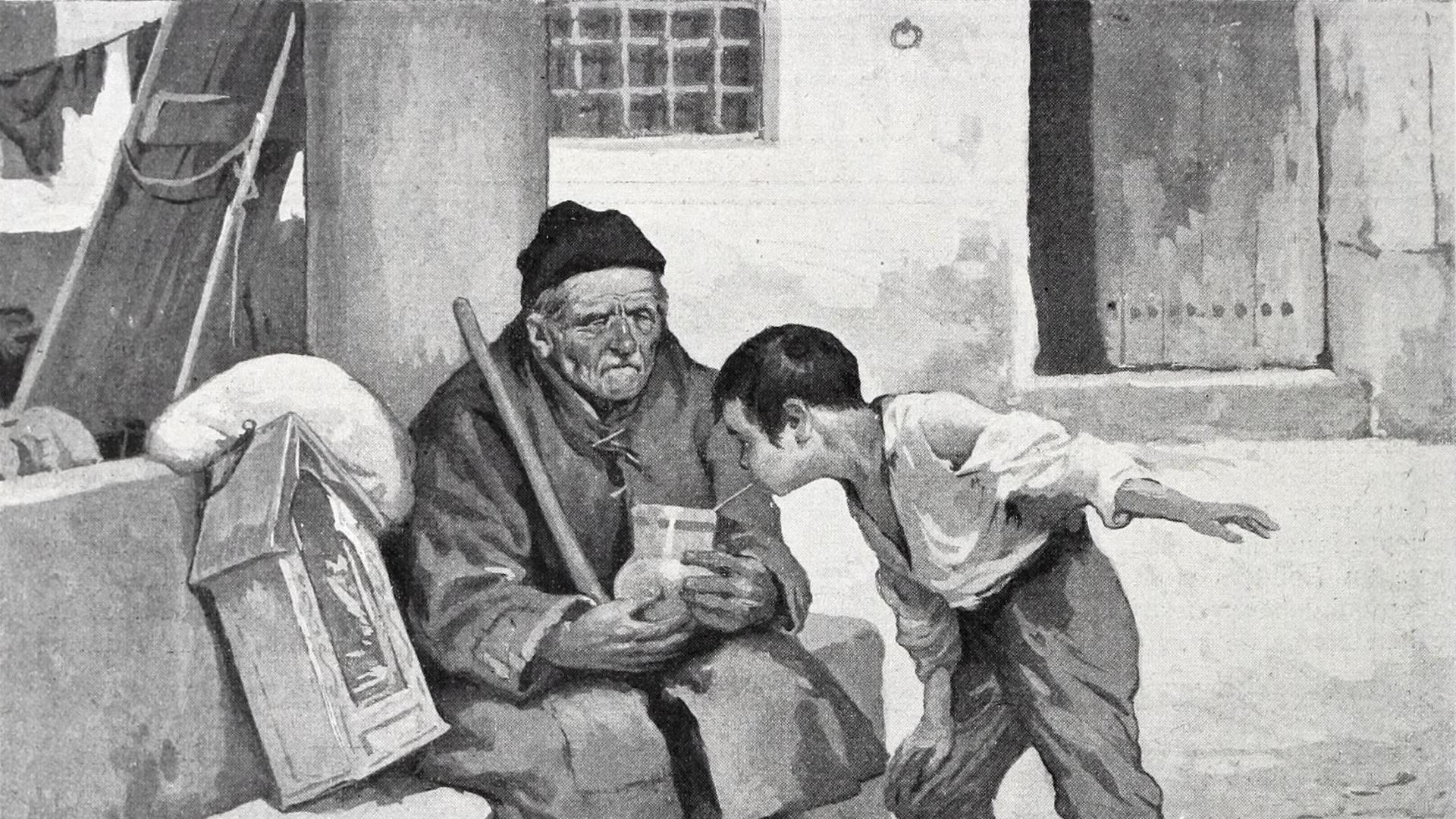 La ruta del Lazarillo, ilustración de Ignacio Medina Vera publicada en la revista Blanco y Negro el 9 de febrero de 1907