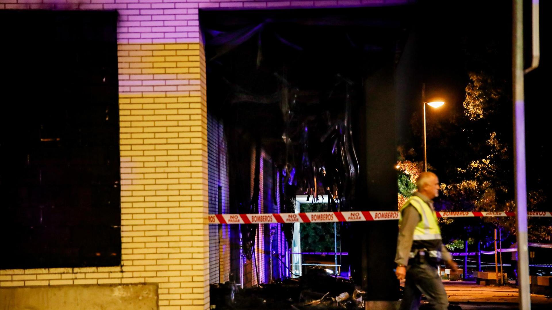 Zona afectada del edificio donde ha ocurrido la explosión, en Alcorcón
