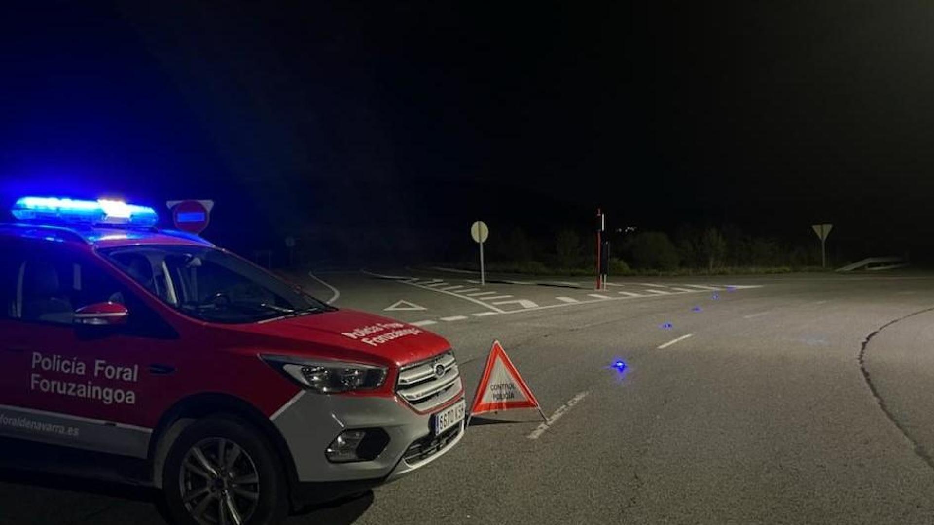Control en la NA-534 por parte de la Policía Foral