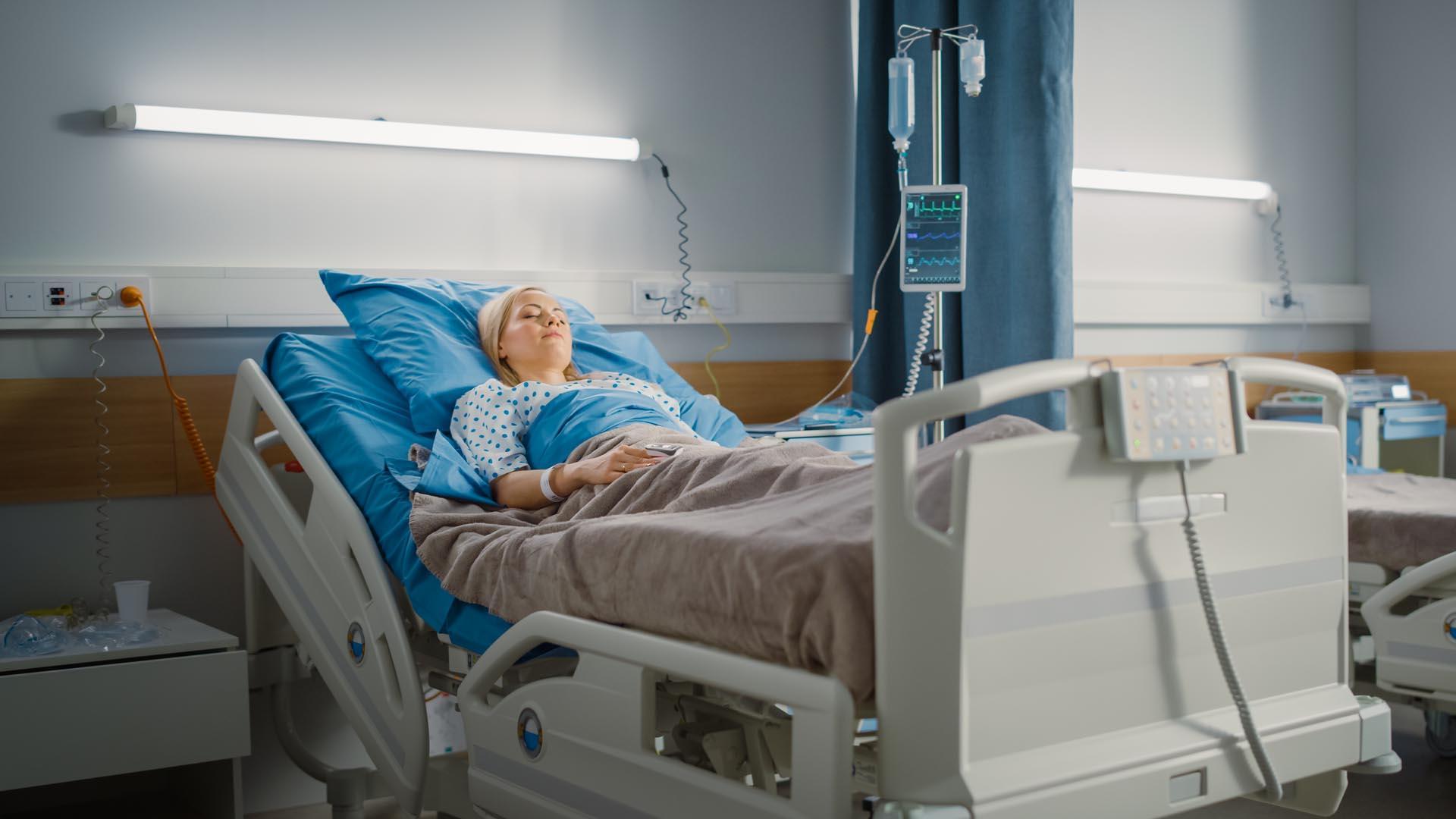 Una paciente en un hospital