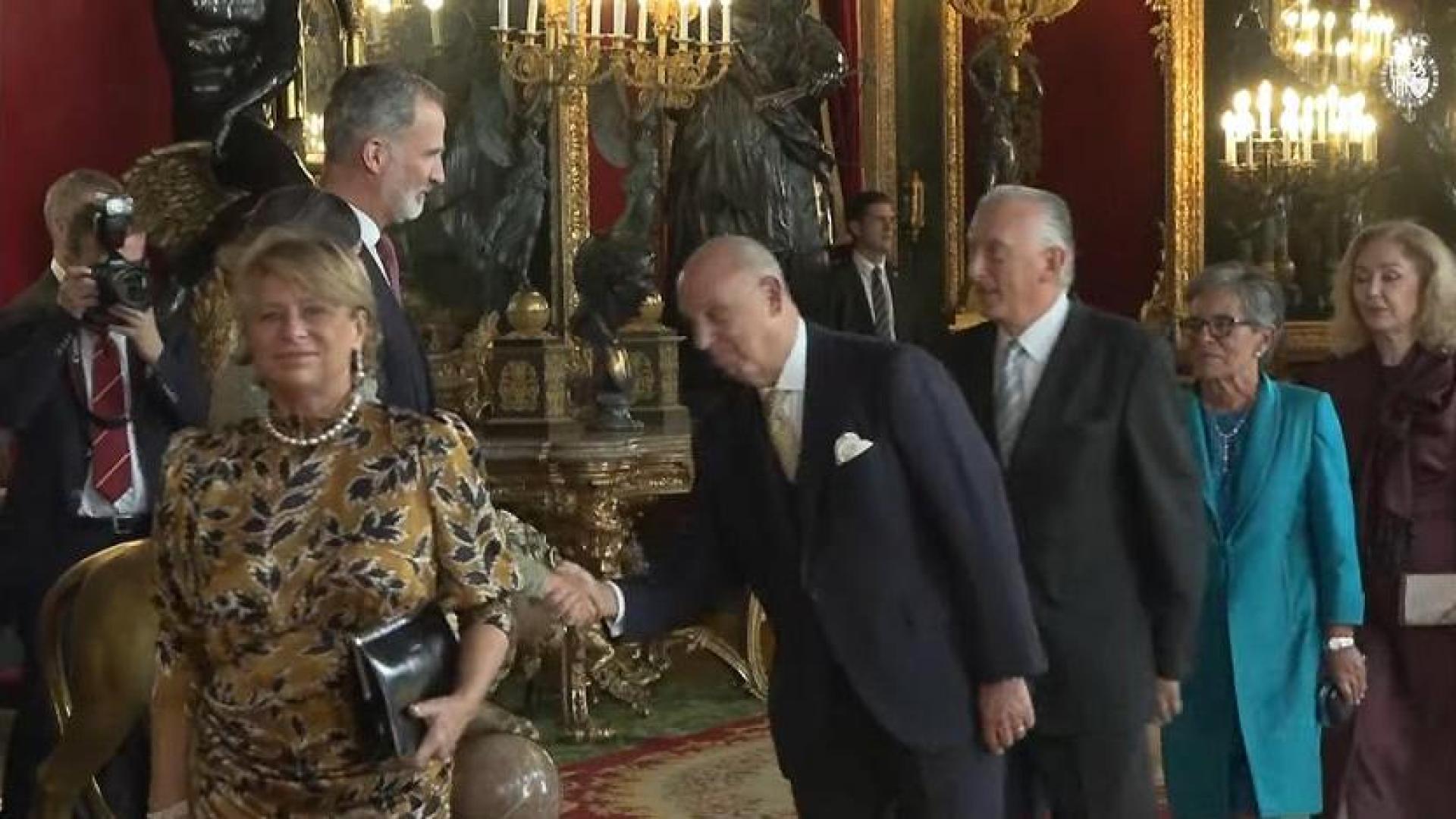 Taberna, durante la recepción en el Palacio Real