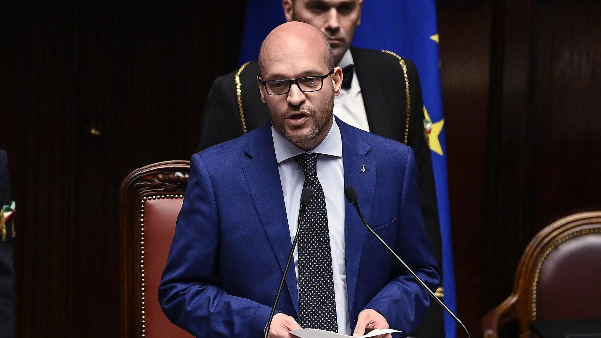 Lorenzo Fontana, tras ser elegido presidente de la Cámara de Diputados de Italia