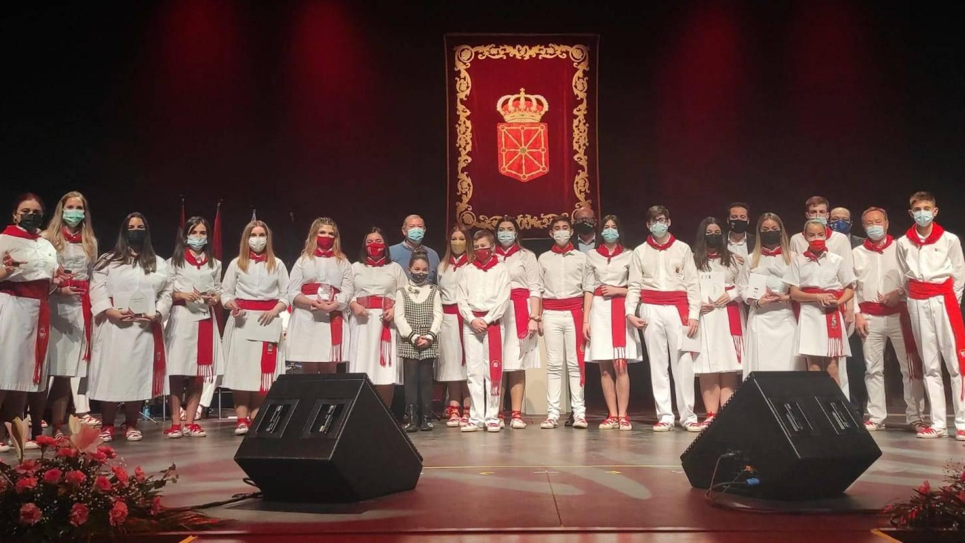 Imagen de los joteros galardonados en la pasada edición del Certamen de Jotas de Tudela-Premio Comunidad Foral de Navarra.