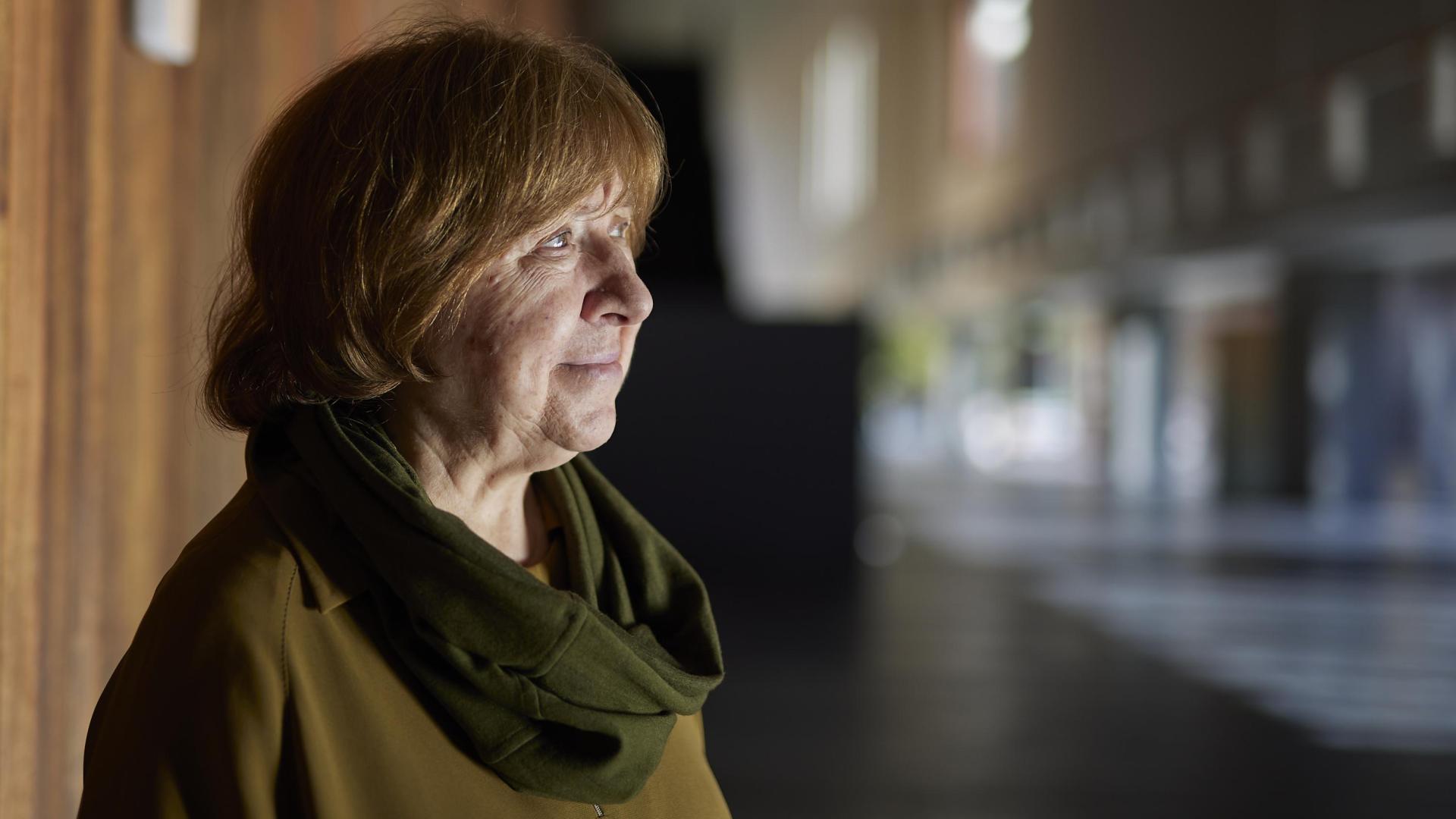 La premio Nobel bielorrusa Svetlana Alexiévich, ayer, en el Baluarte de Pamplona, donde participó en los Encuentros 72-22