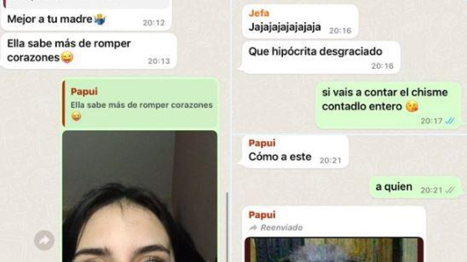 Imagen de la conversación familiar compartida en Twitter por la hija