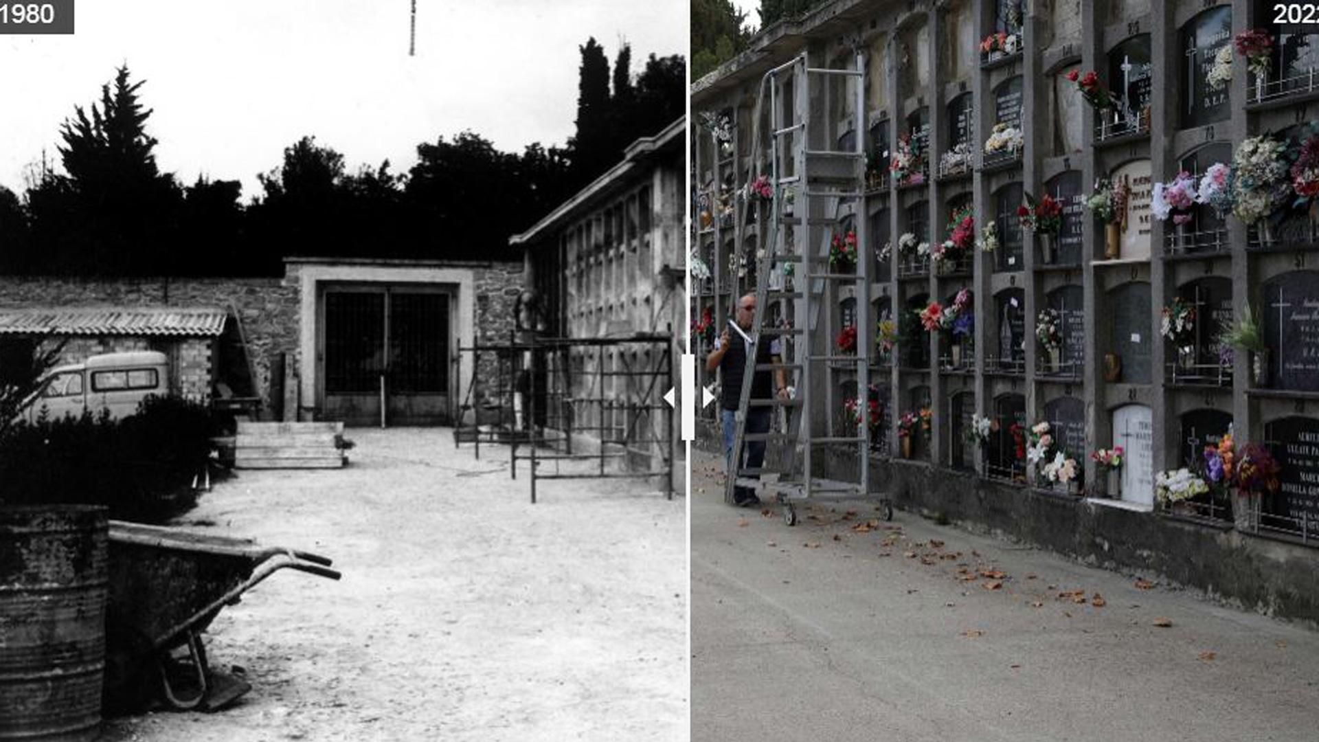 Comparativa del cementerio de San José entre 1980 y 2022