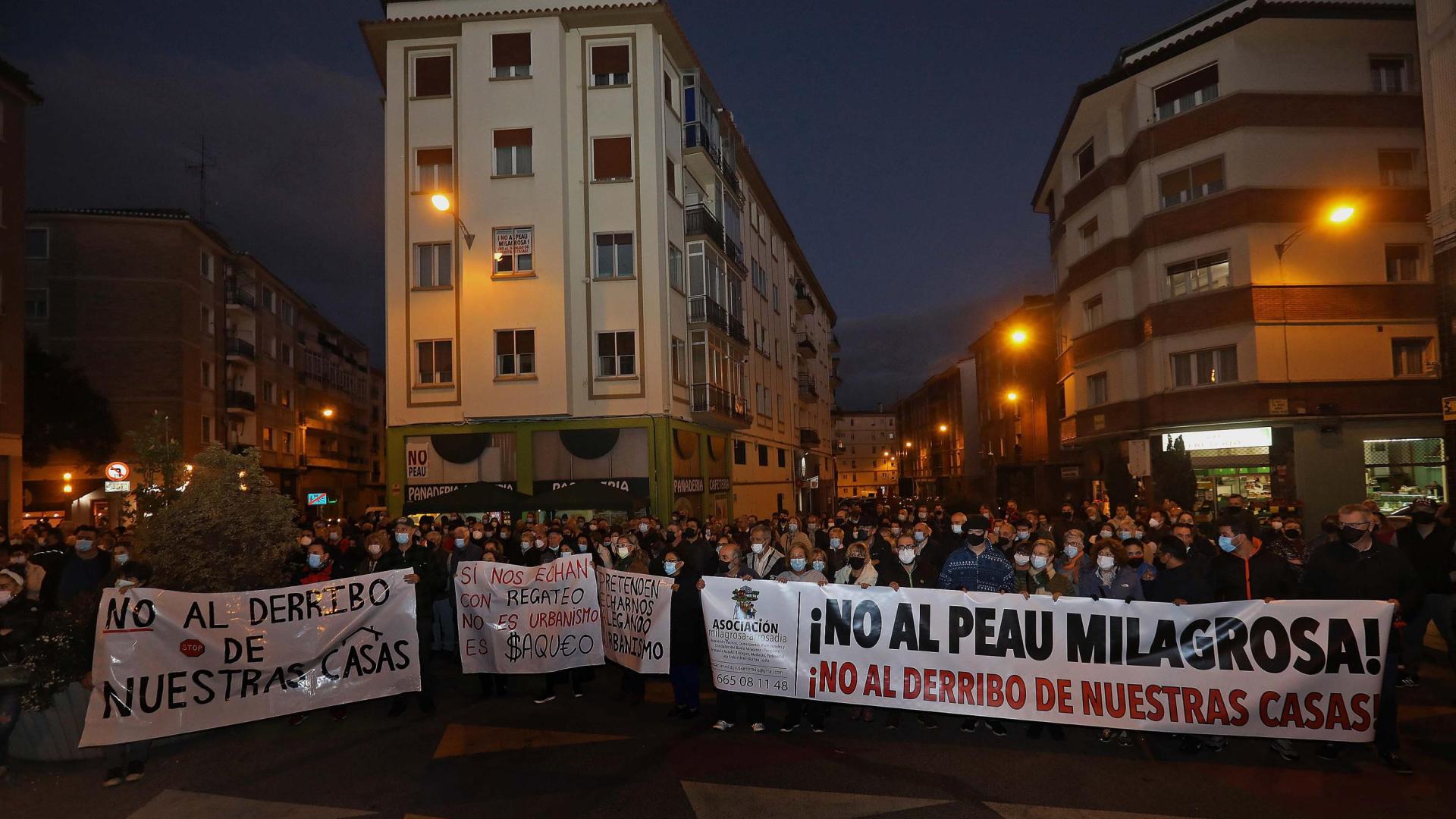 Vecinos de la Milagrosa protestan contra el PEAU, en una imagen de hace un año.