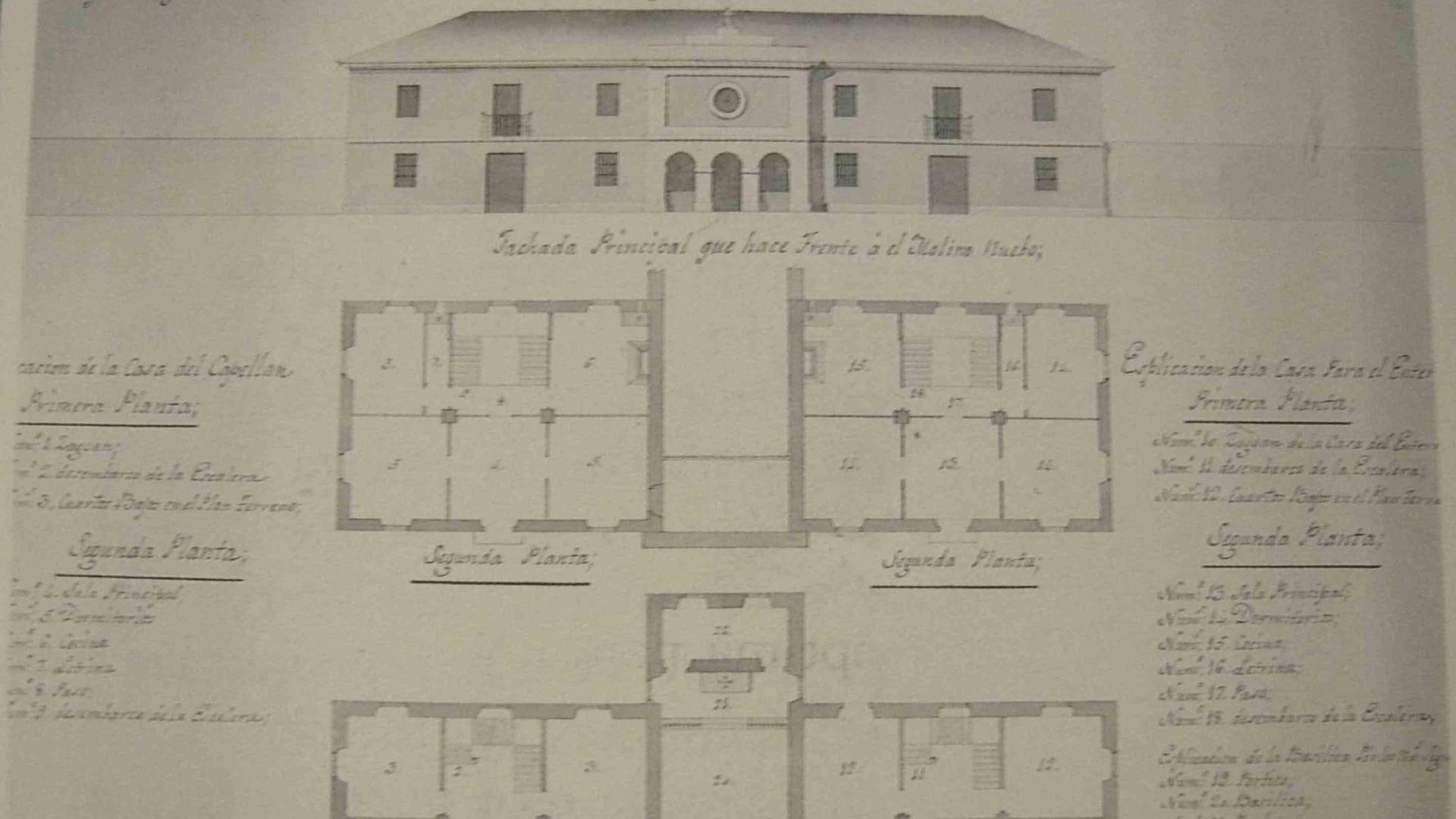 Capilla y casas del capellán y del enterrador. 1832.