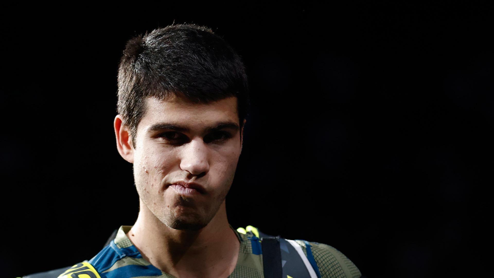 Carlos Alcaraz, en los cuartos de final del Masters de París-Bercy