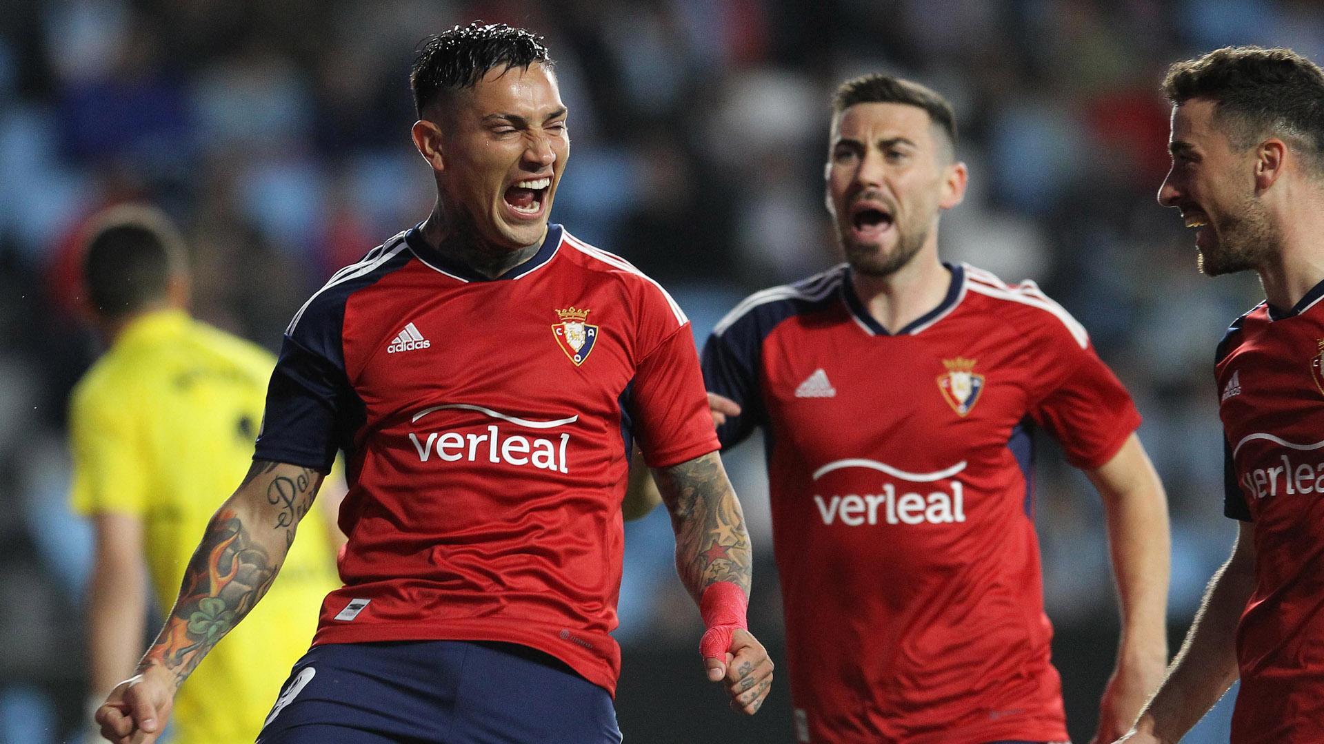 Celebración del gol del Chimy Ávila