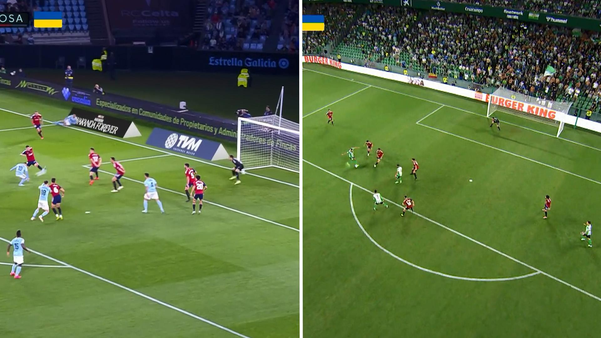 Goles a Osasuna de Iago Aspas, en la jornada 13, y Borja Iglesias, en la 3