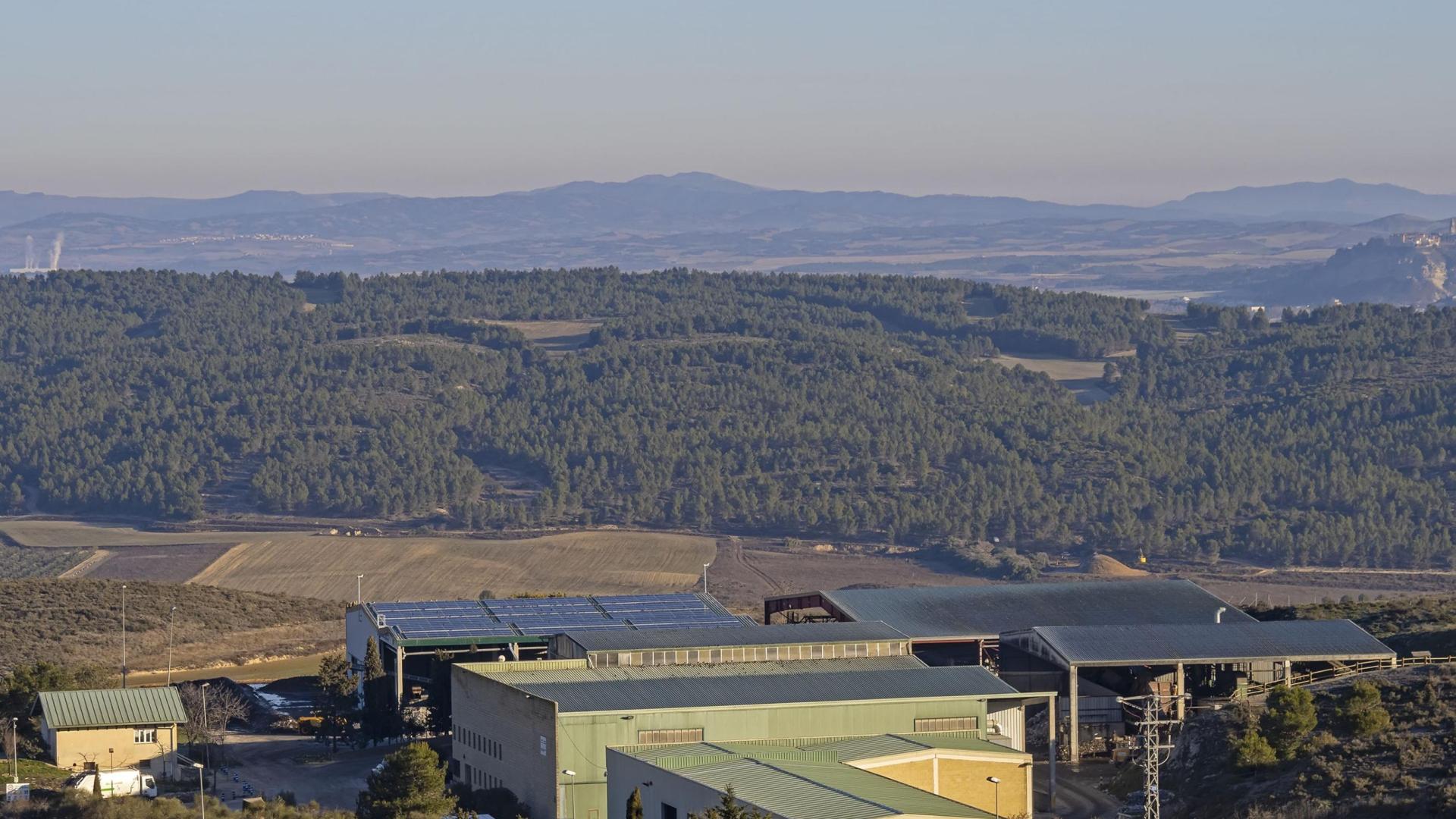 Perspectiva de la planta de tratamiento de Cárcar