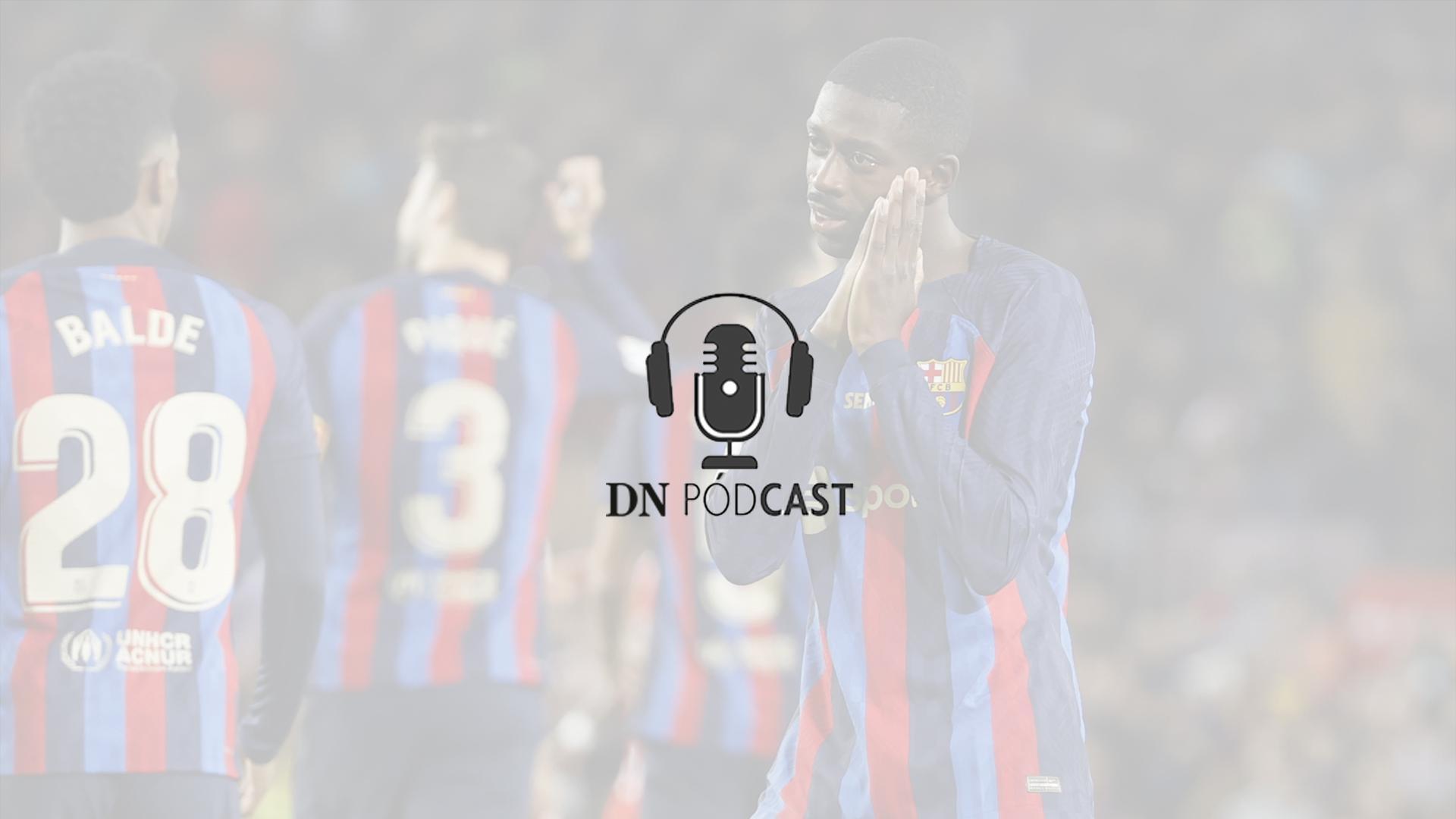 Dembele celebra un gol del Barcelona