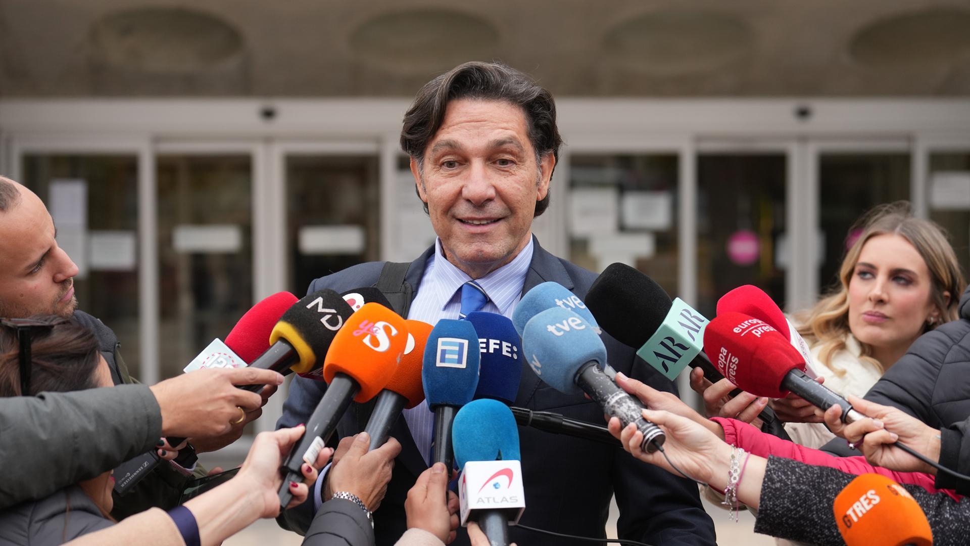 El actor Luis Lorenzo, Tras declarar en el Juzgado de Instrucción número 9 de Arganda del Rey junto a su pareja Arancha Suárez