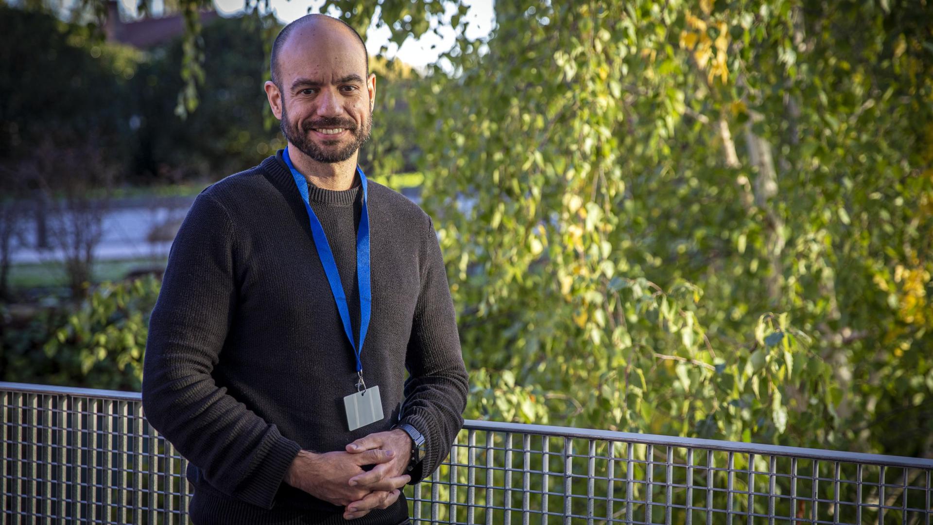 Josep Martínez, productor de videojuegos, antes de su charla en el Centro de Arte Contemporáneo de Huarte