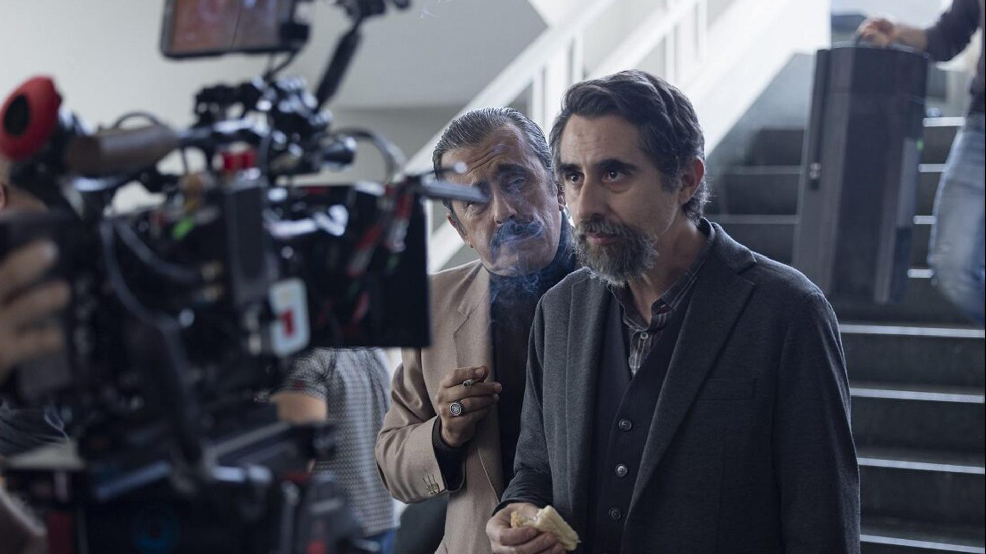 Berto Romero y Andreu Buenafuente, durante el rodaje de la serie 'El otro lado'