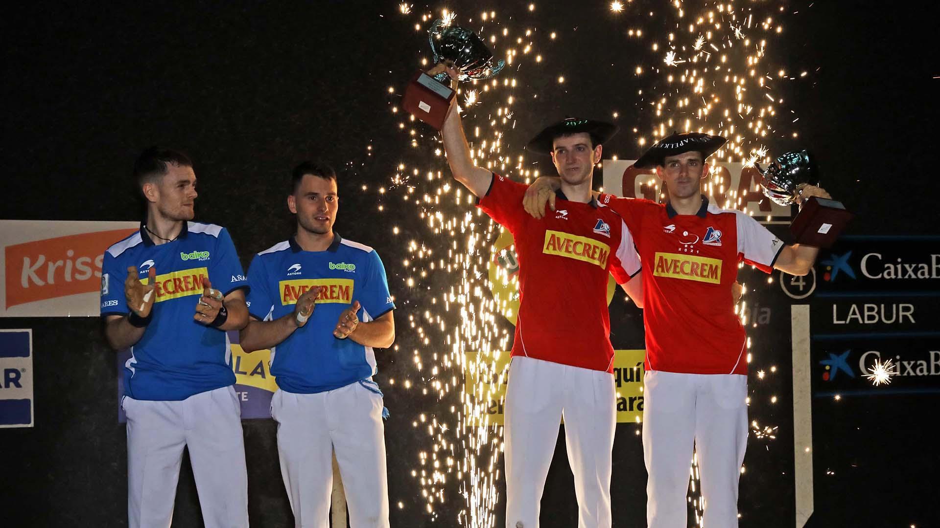 El podio del año pasado con Laso-Albisu y Altuna-Martija