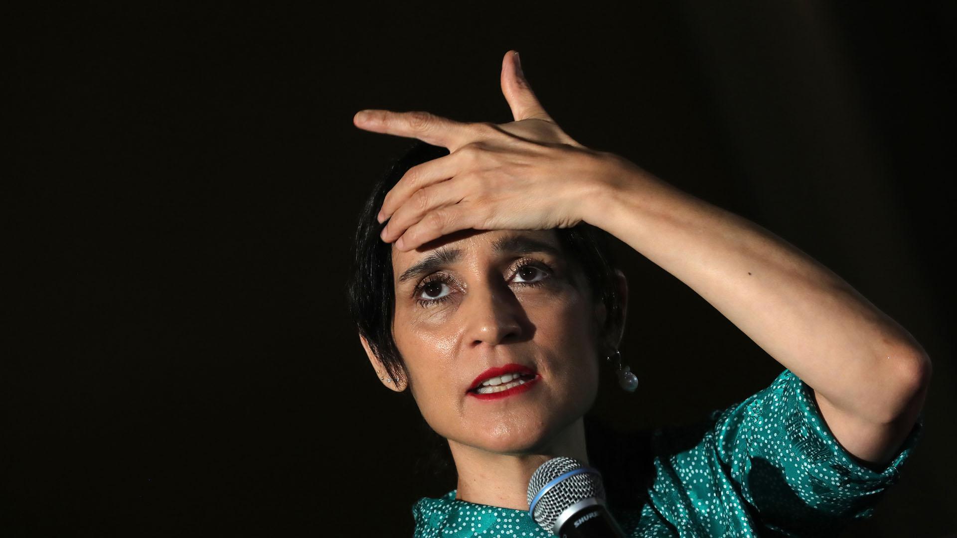 Julieta Venegas, durante la rueda de prensa en Ciudad de México para presentar su nuevo álbum