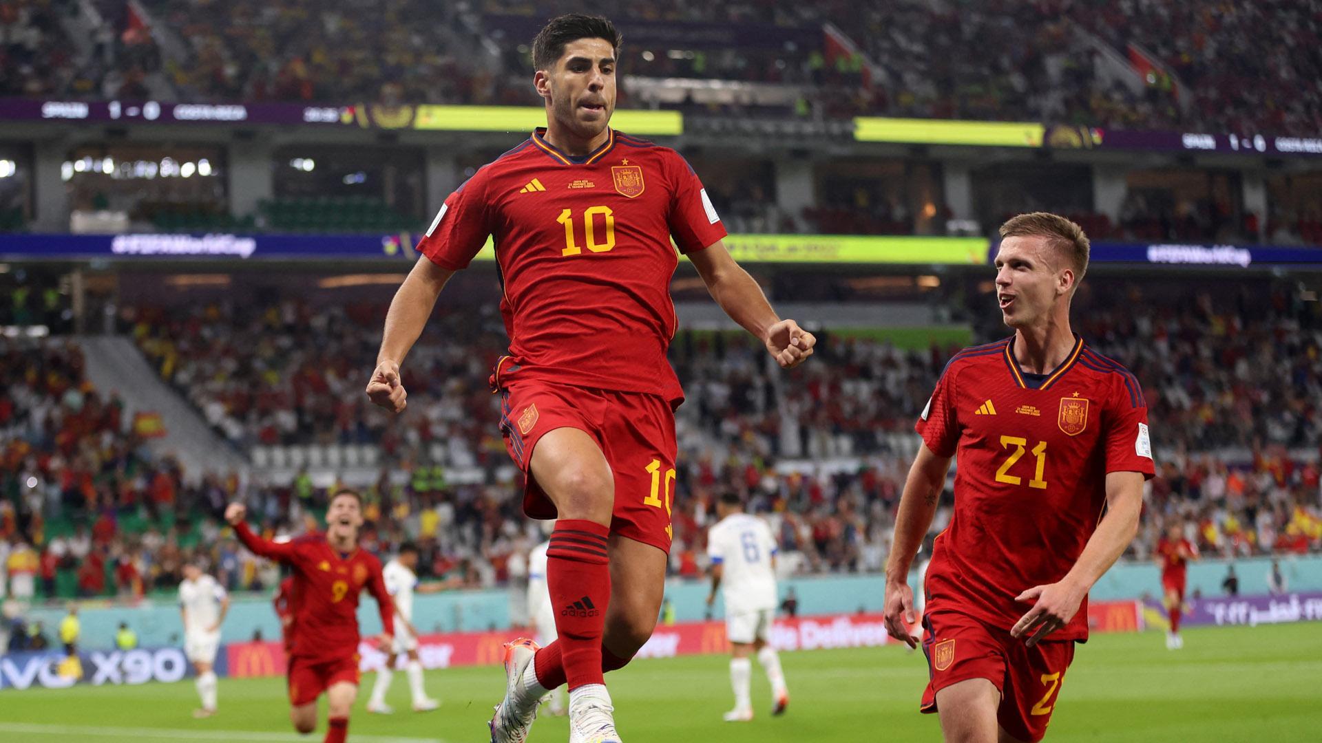 Asensio celebra el gol anotado ante Costa Rica