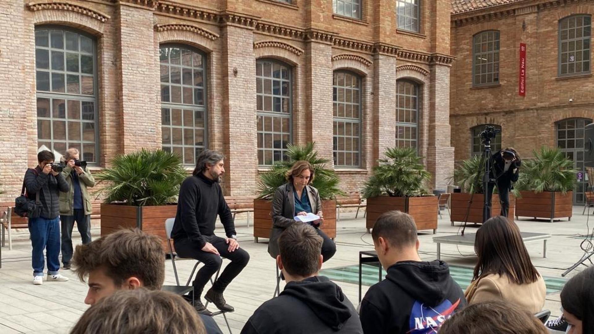 La alcaldesa Ada Colau, durante un acto en el campus de Comunicación de la Universitat Pompeu Fabra