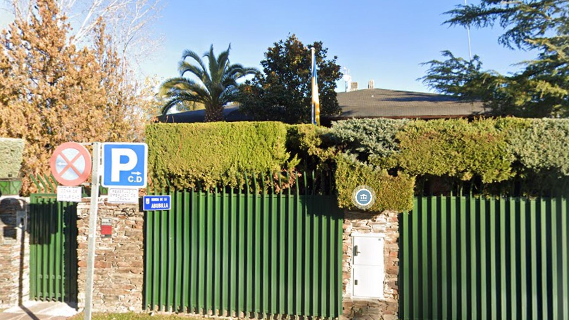 Exterior de la embajada de Ucrania en Madrid