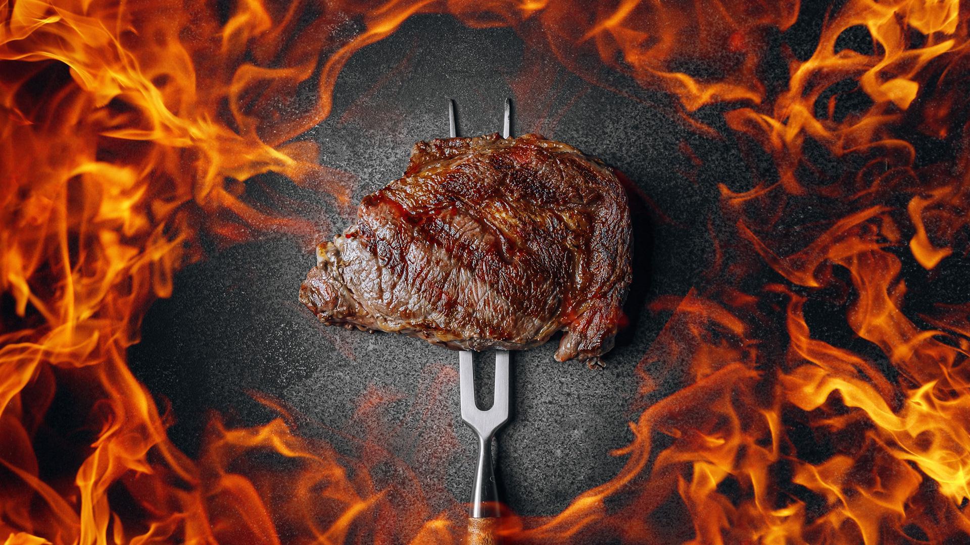 Un filete de carne a la brasa