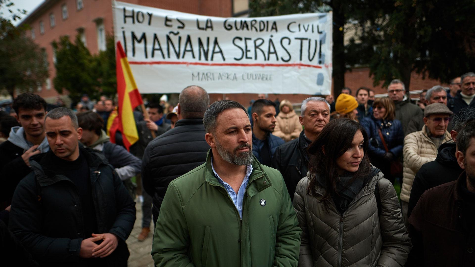 Santiago Abascal, este domingo, en Pamplona