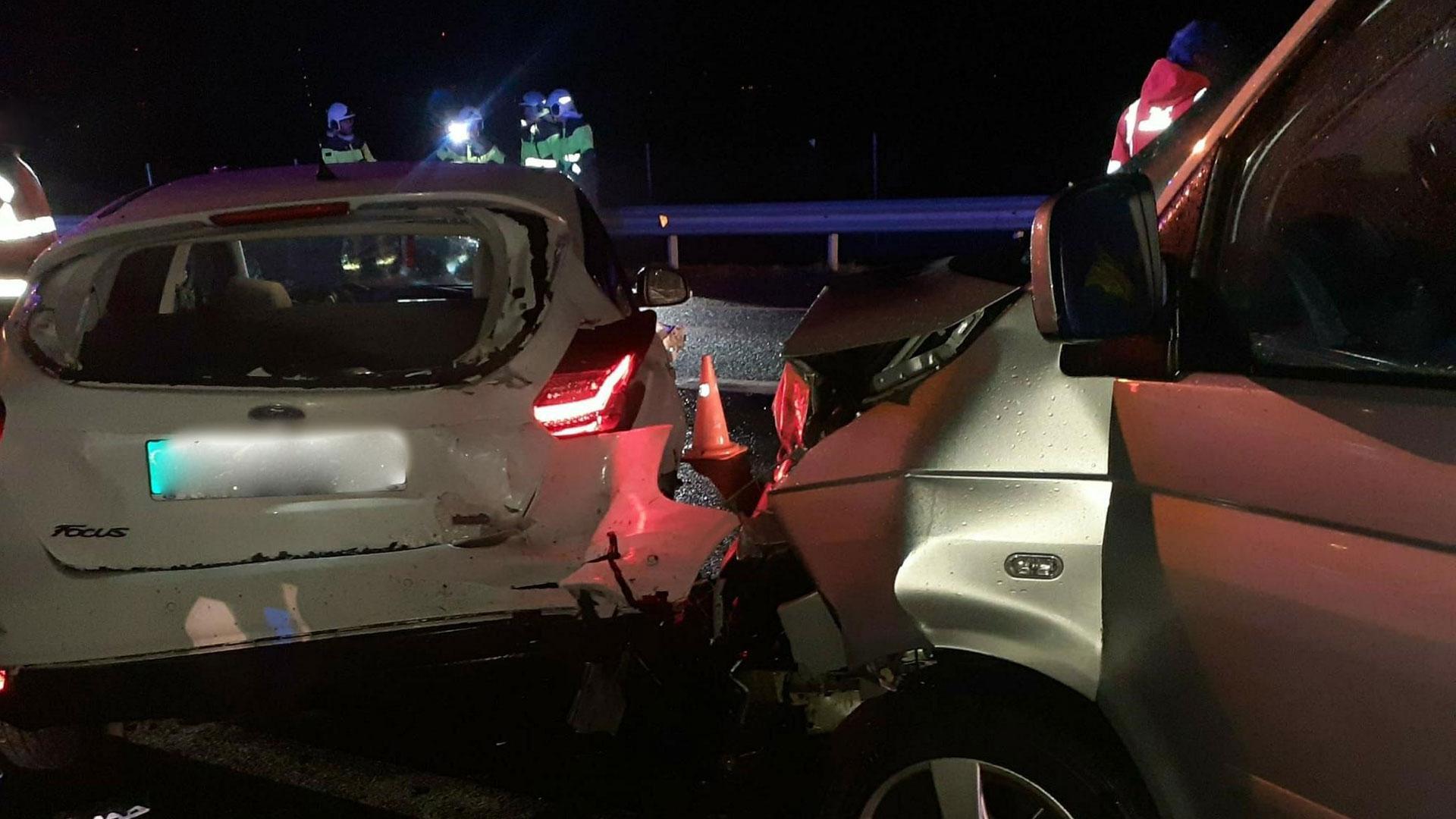 En el choque por alcance en la A-68 se vieron implicados cinco vehículos