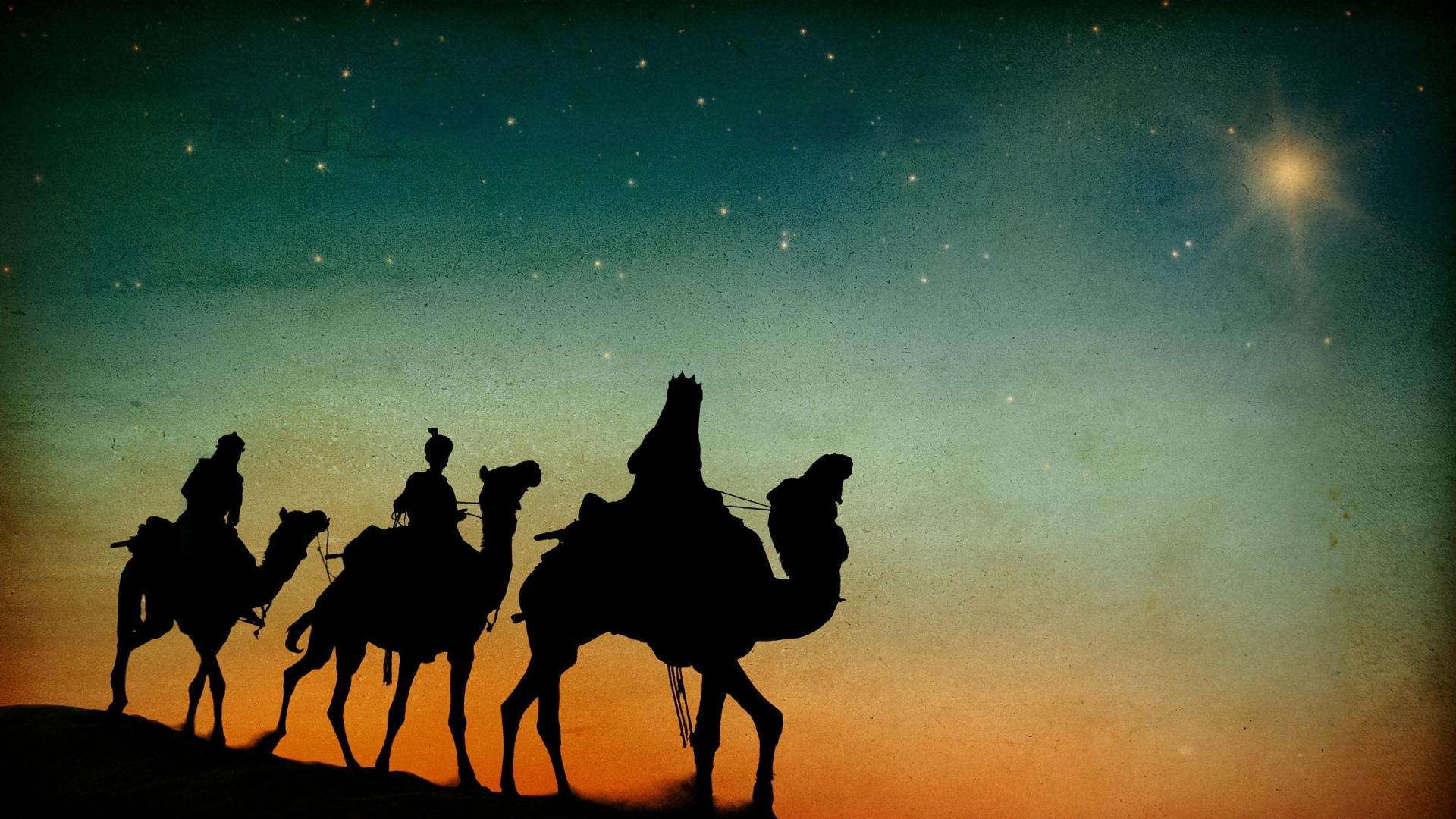 Los Reyes Magos siguiendo la estrella