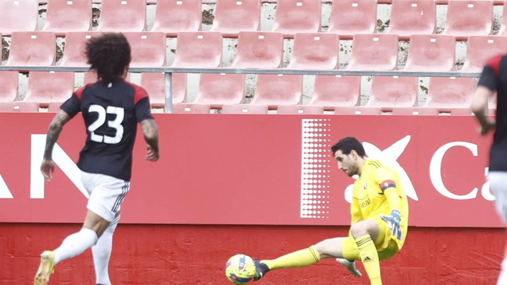 Sergio Herrera sacó este pie en el mano a mano durante una acción en la segunda parte