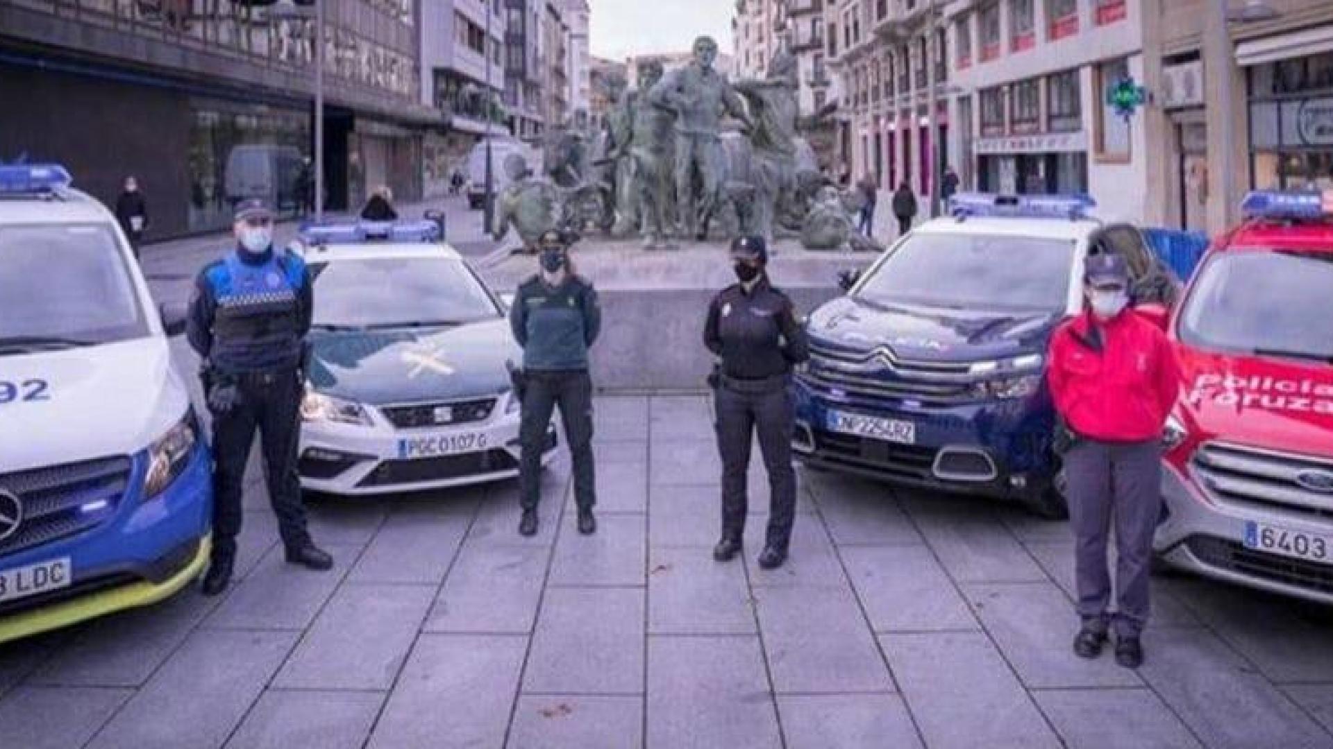 Policía Nacional, Guardia Civil, Policía Foral y Policía Municipal de Pamplona despliegan un dispositivo especial en estas fechas