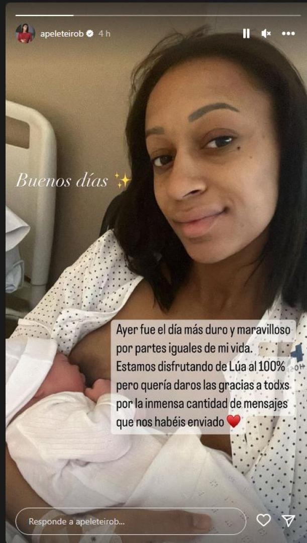 Ana Peleteiro, con su hija Lúa, en la imagen que ha publicado la atleta en Instagram