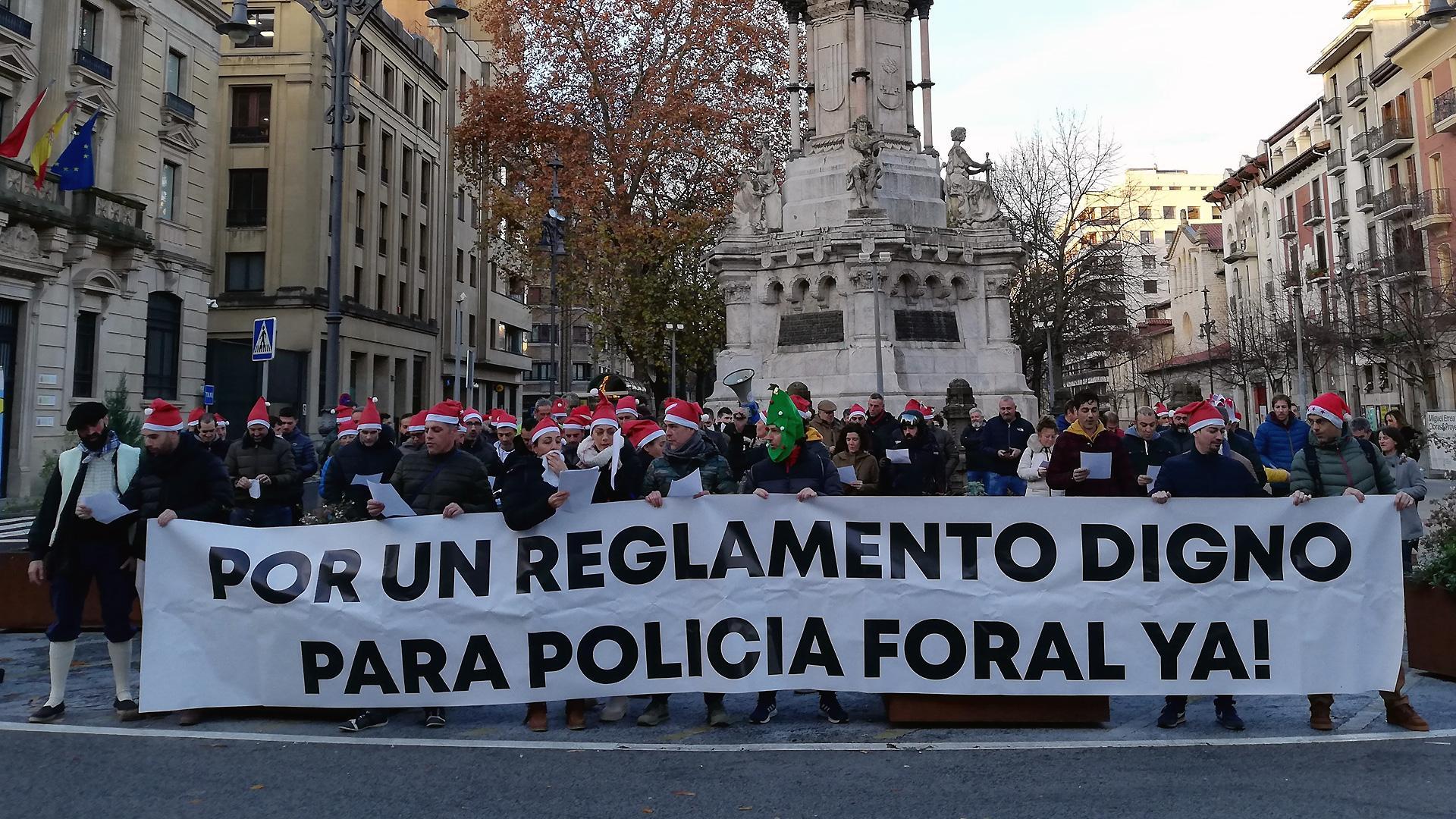 Concentración de policías forales este jueves en el Paseo de Sarasate