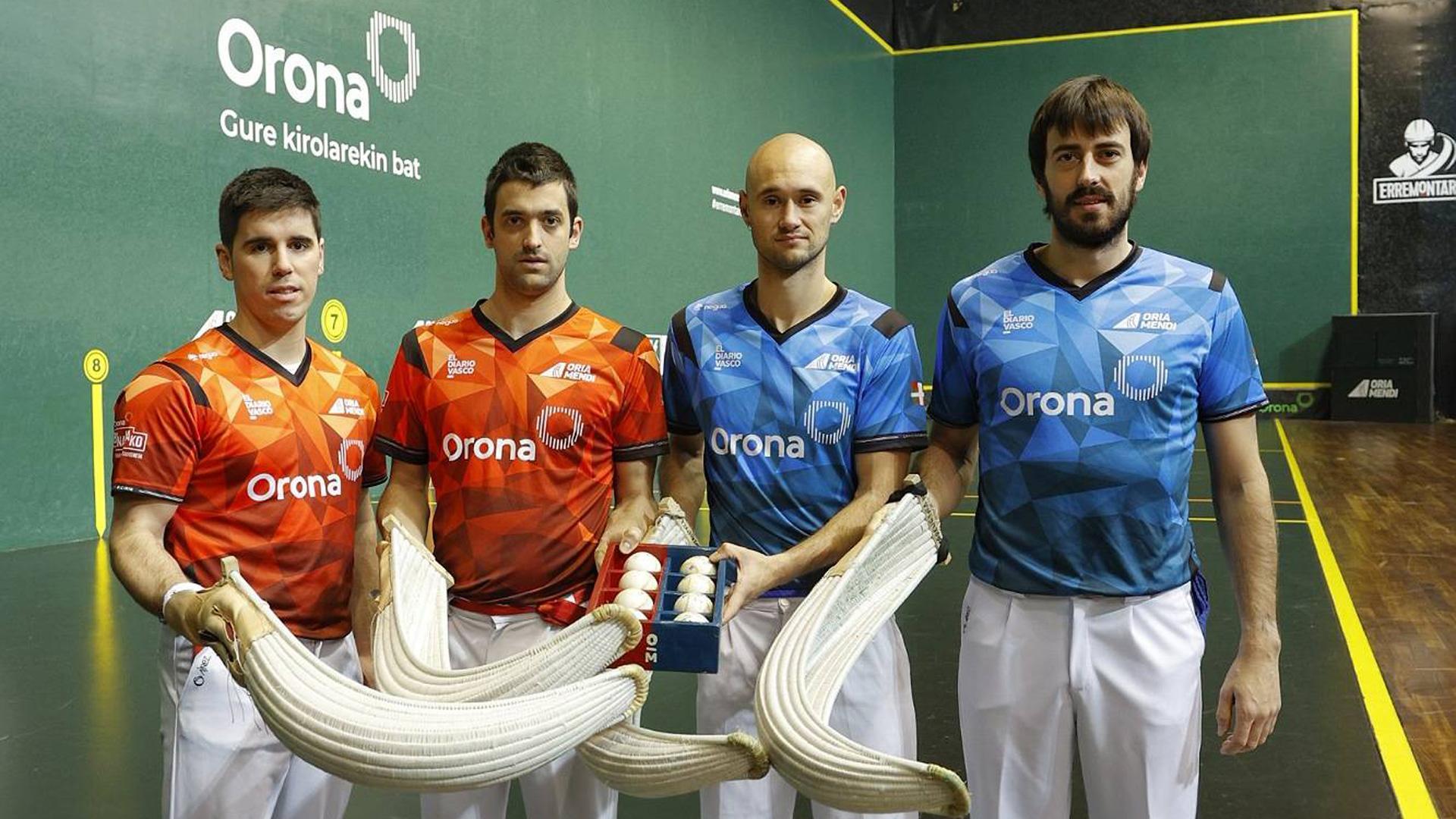 Los finalistas del Parejas de remonte: Larrañaga, Segurola, Goikoetxea V y Barrenetxea IV. Todos, guipuzcoanos