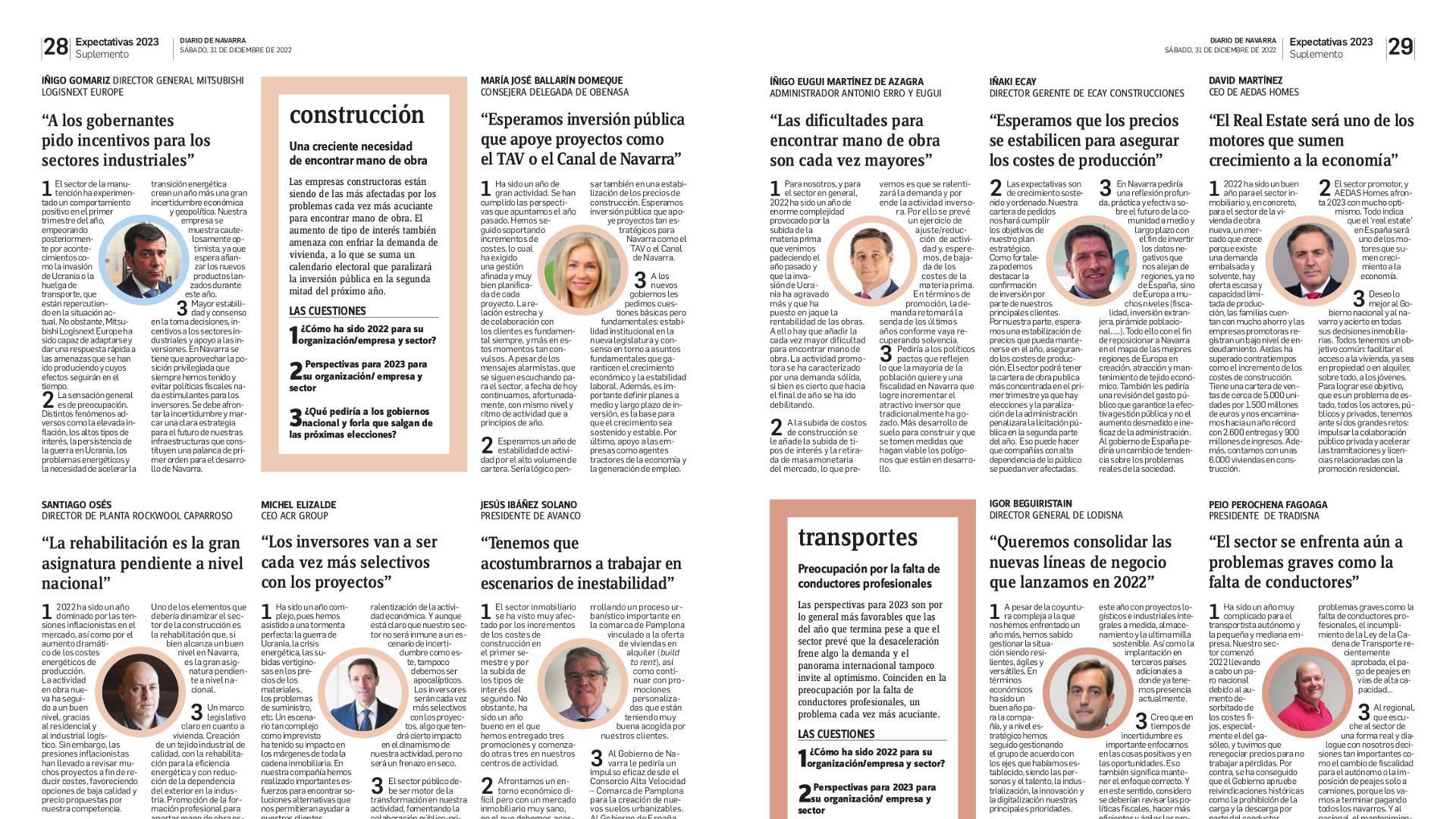Página del suplemento 'Expectativas 2023'