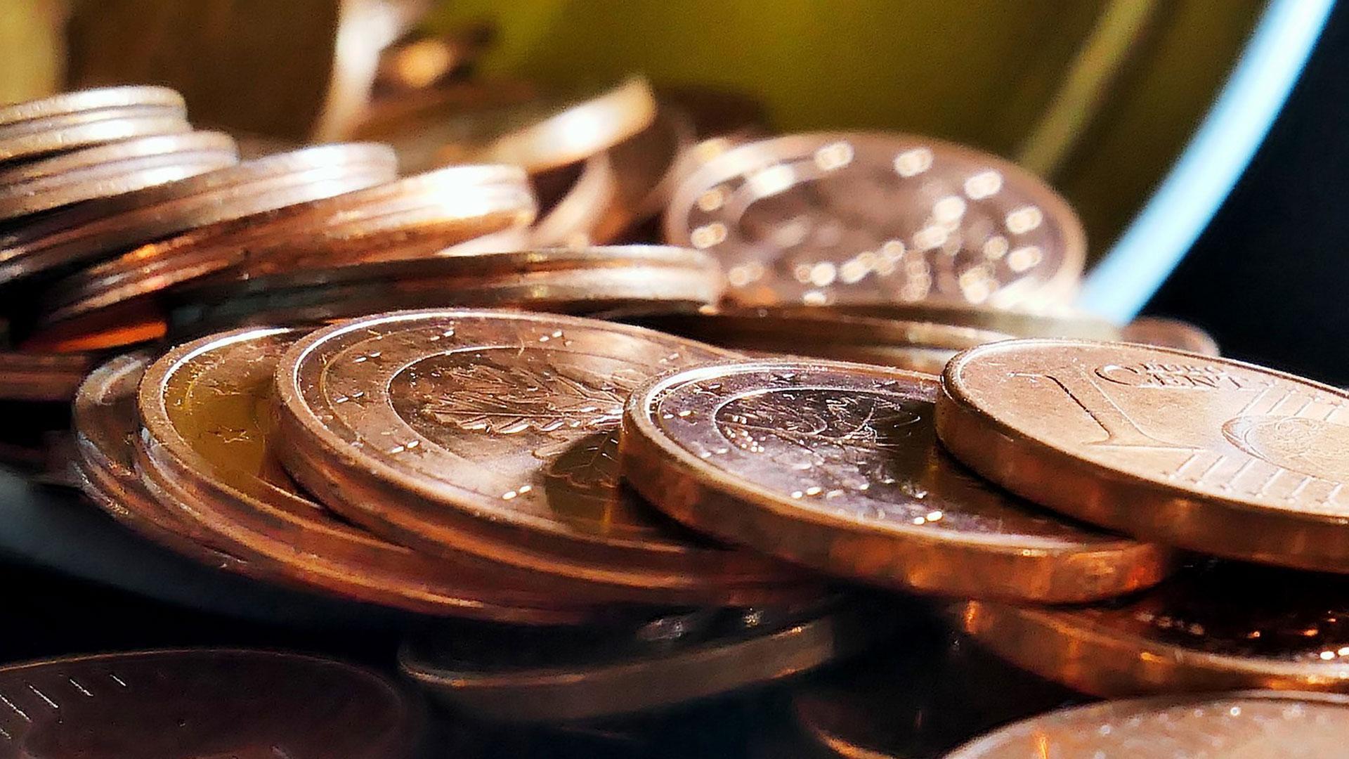 Varias monedas de céntimos