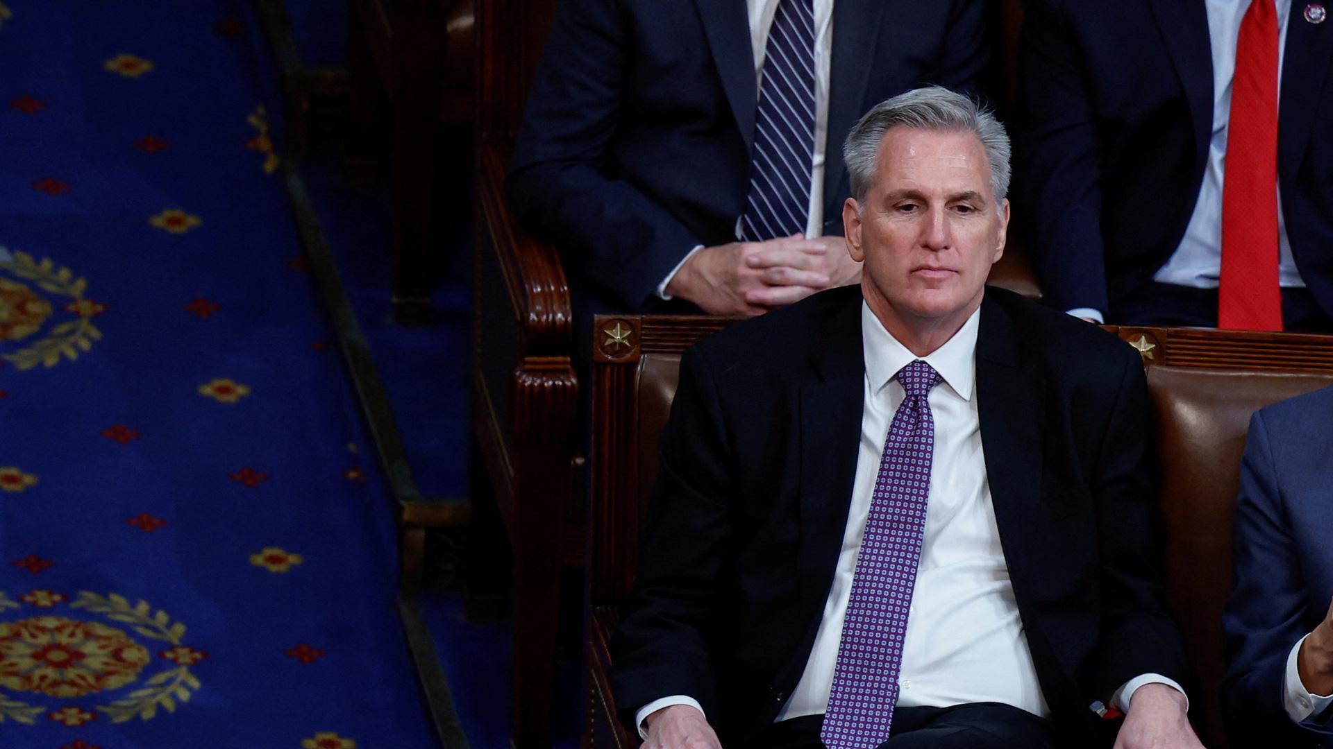 Kevin McCarthy, en la cuarta sesión de votación en su intento de ser el nuevo presidente de la Cámara de Representantes de Estados Unidos