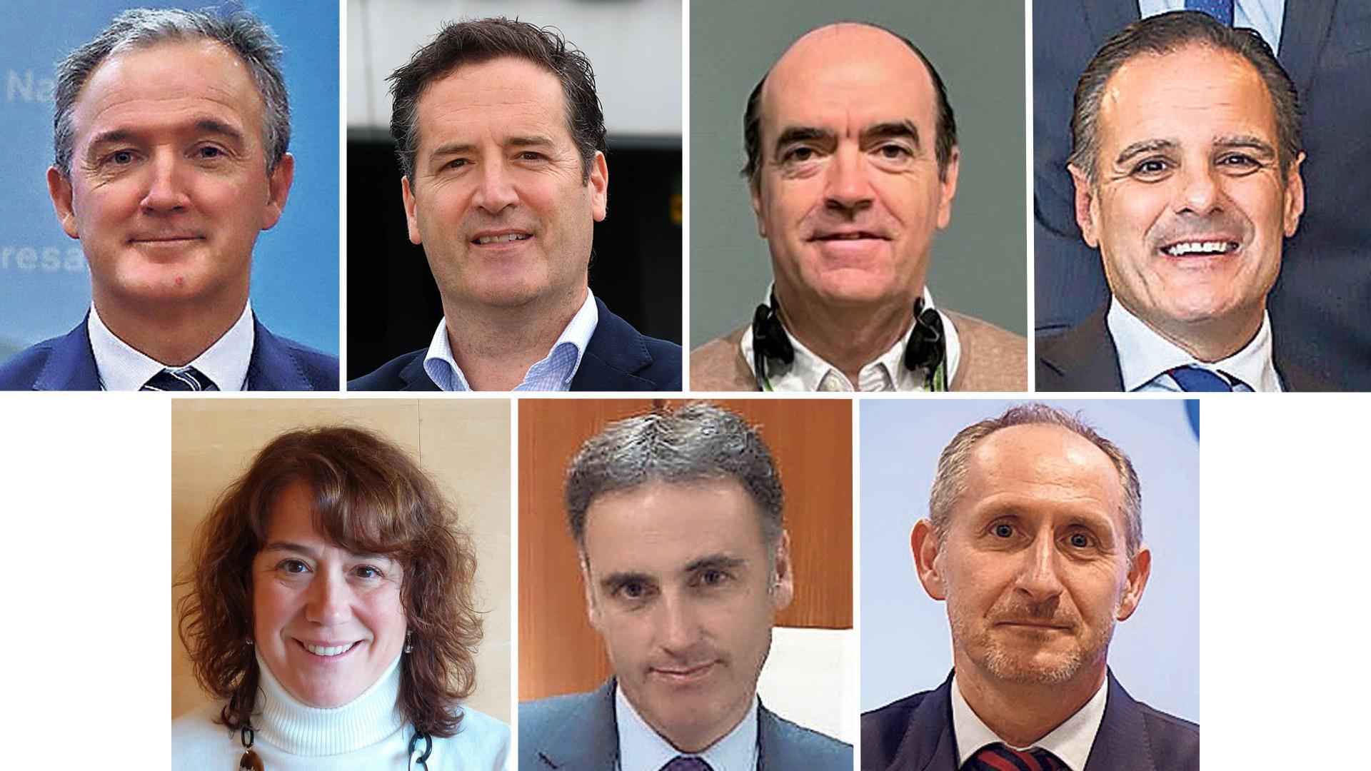 Juan Manuel Gorostiaga, director gerente de Mutua Navarra; Eduardo Ryan, delegado de Iberdrola en Navarra; Javier Galardi, consejero delegado SEDENA; Fermín Elizalde, presidente del Grupo ISN; Celestina López, directora de NEDGIA Navarra; Pedro Osácar, director general de Mutuavenir Seguros; José Manuel Erro, director general del Grupo La Información