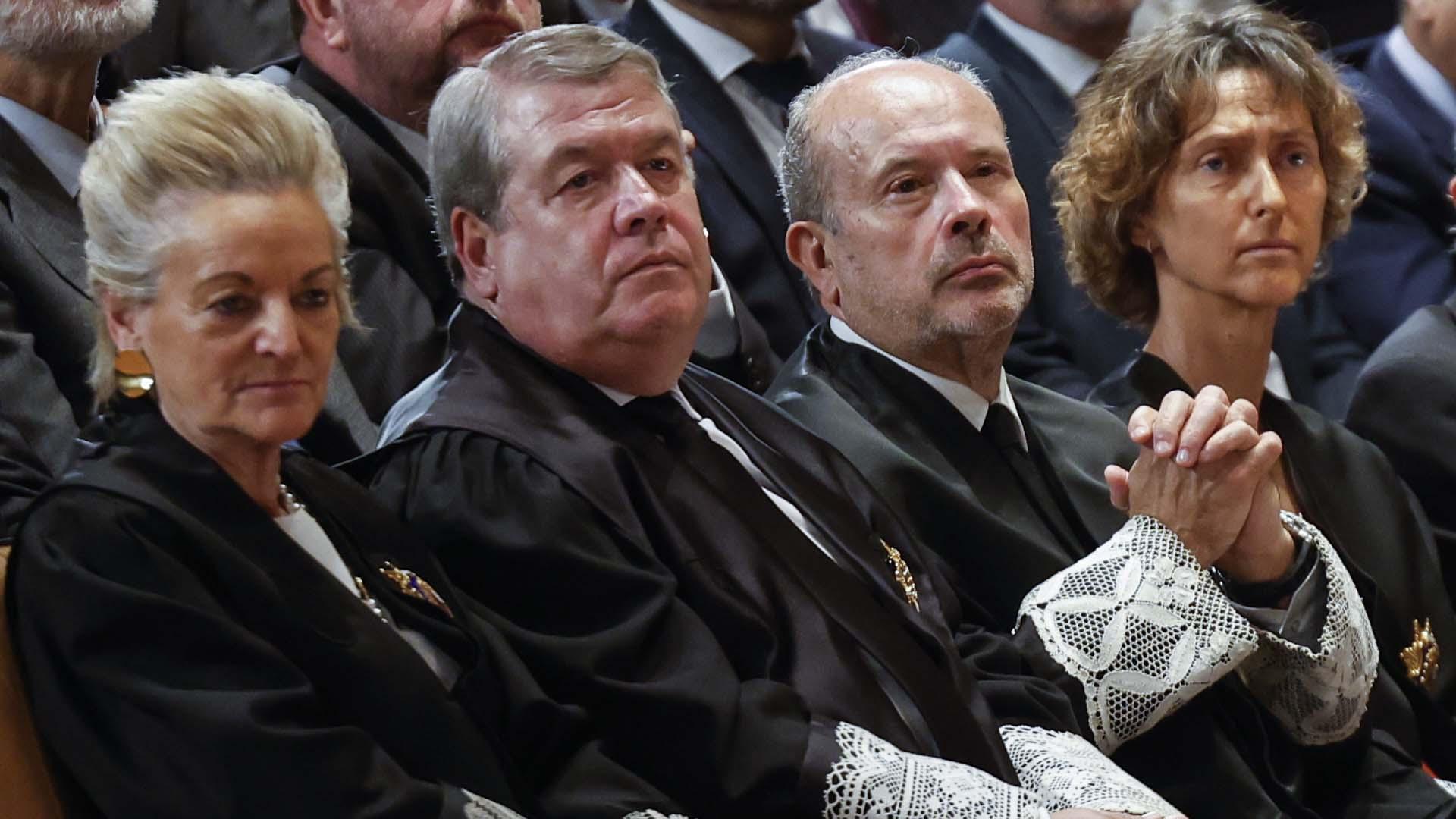 María Luisa Segoviano, César Tolosa, Juan Carlos Campo y Laura Díez, durante su toma de posesión como nuevos magistrados del Tribunal Constitucional