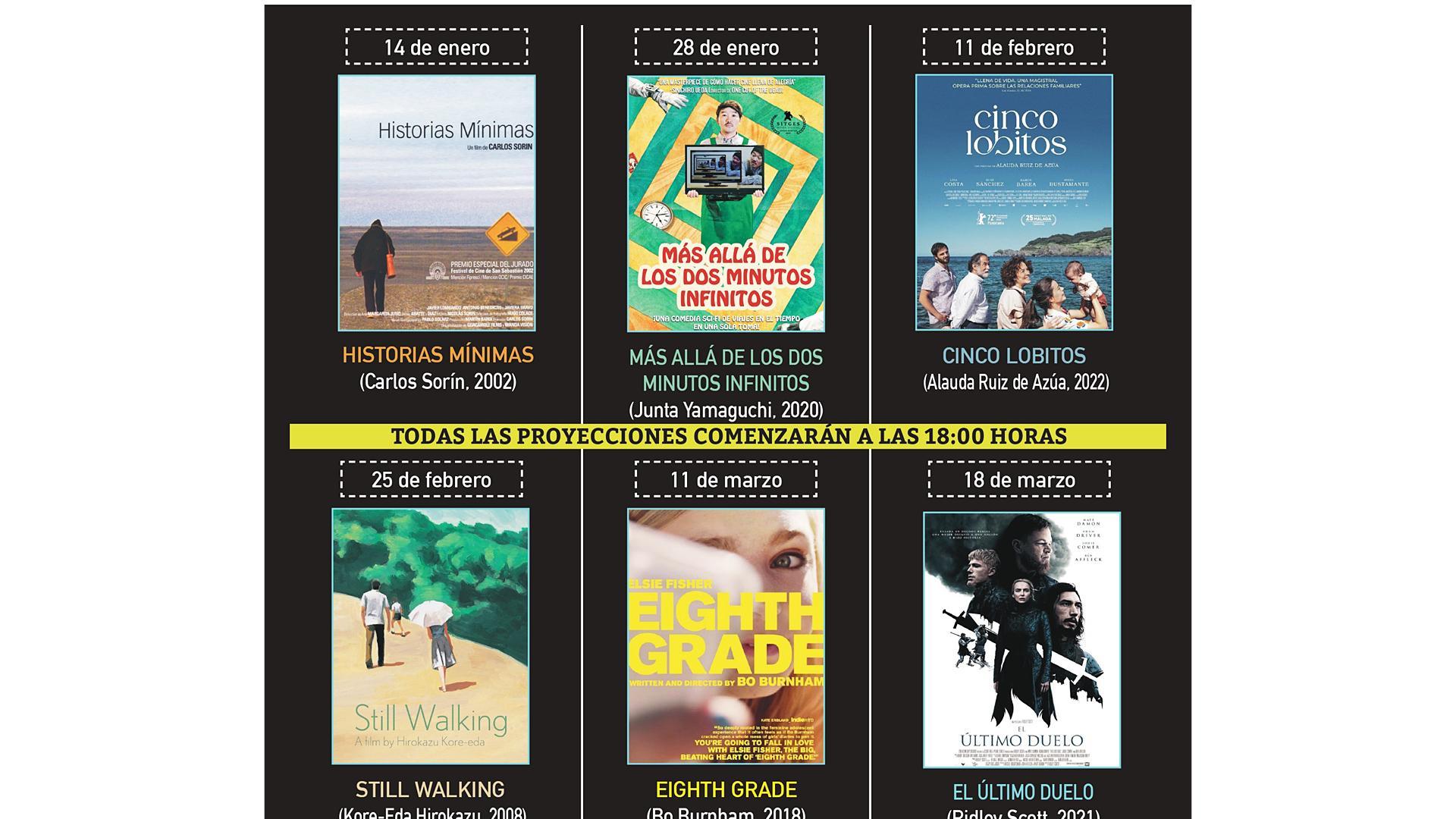 Cartel de als proyecciones del ciclo municipal CineTag del Ayuntamiento de Pamplona en la Casa de la Juventud.