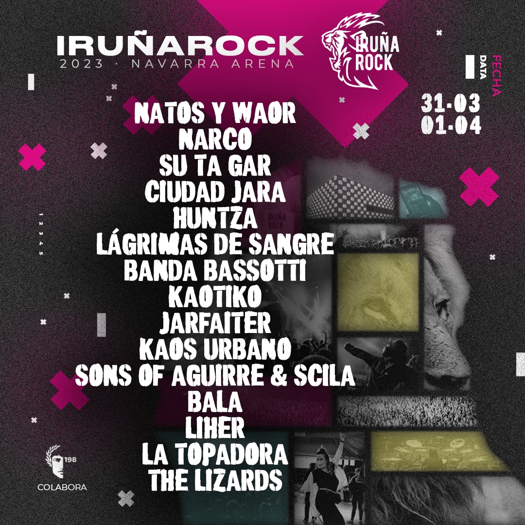 Cartel de grupos del Iruña Rock 2023