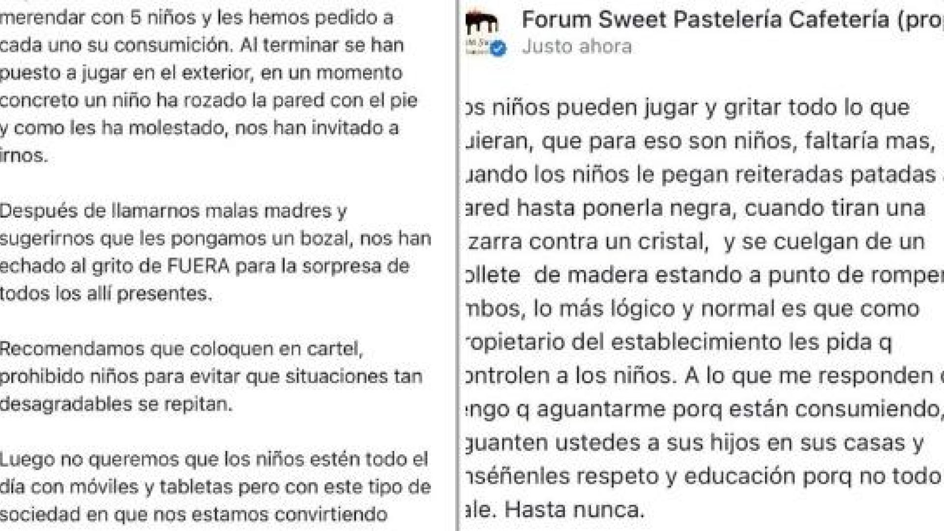Imagen de la reseña y la réplica del restaurante