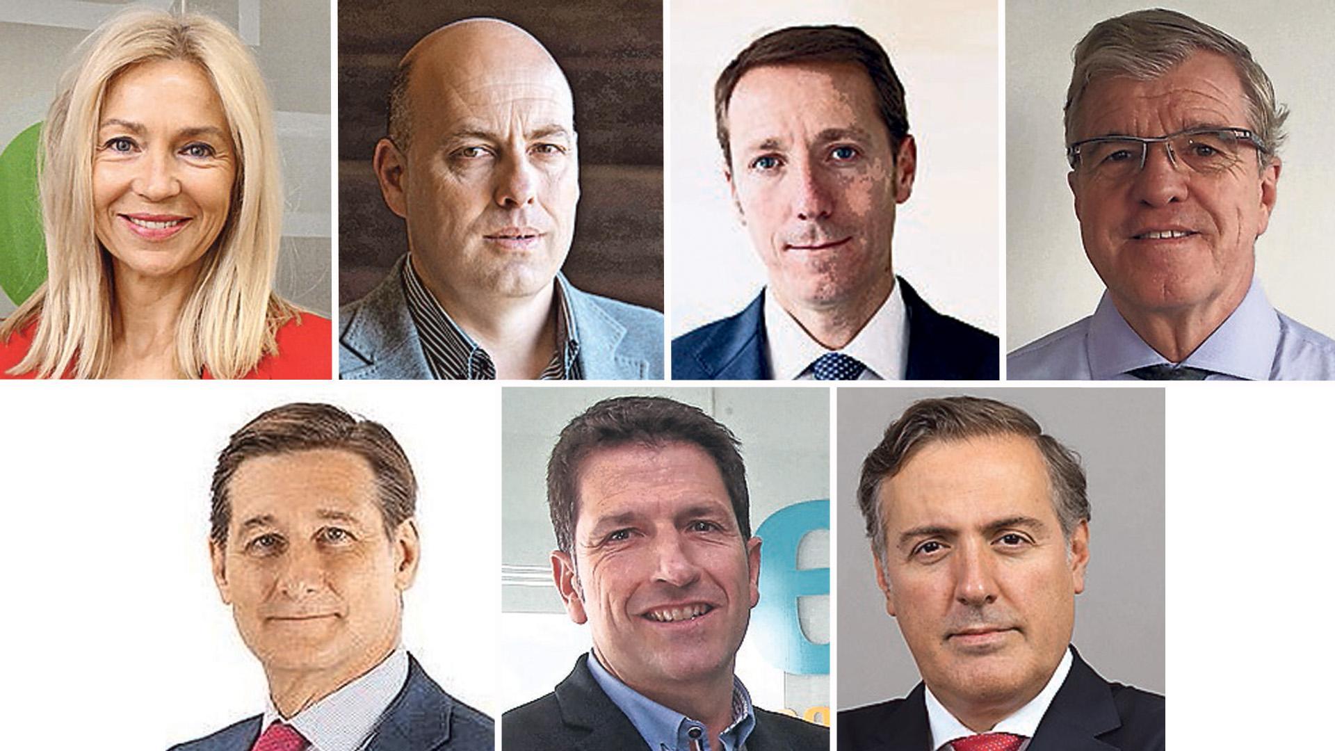 María José Ballarín, consejera delegada de Obenasa; Santiago Osés, director de Planta Rockwool Caparroso; Michel Elizalde, CEO ACR Group; Jesús Ibáñez Solano, presidente de Avanco; Iñigo Eugui Martínez de Azagra, administrador Antonio Erro y Eugui; Iñaki Ecay, director gerente de Ecay Construcciones, y David Martínez, CEO de AEDAS Homes