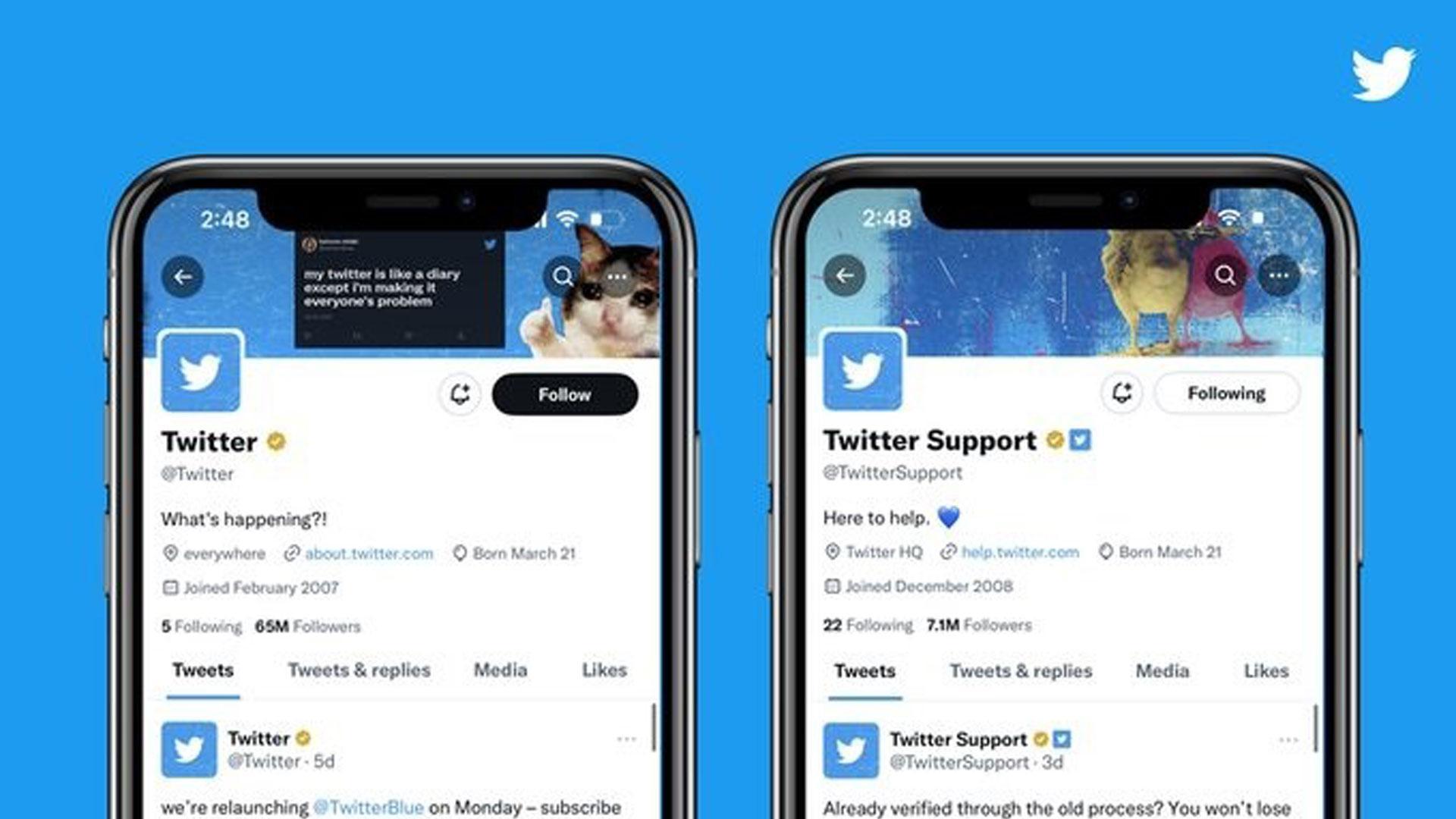 Captura del nuevo sistema de verificación para empresas de Twitter