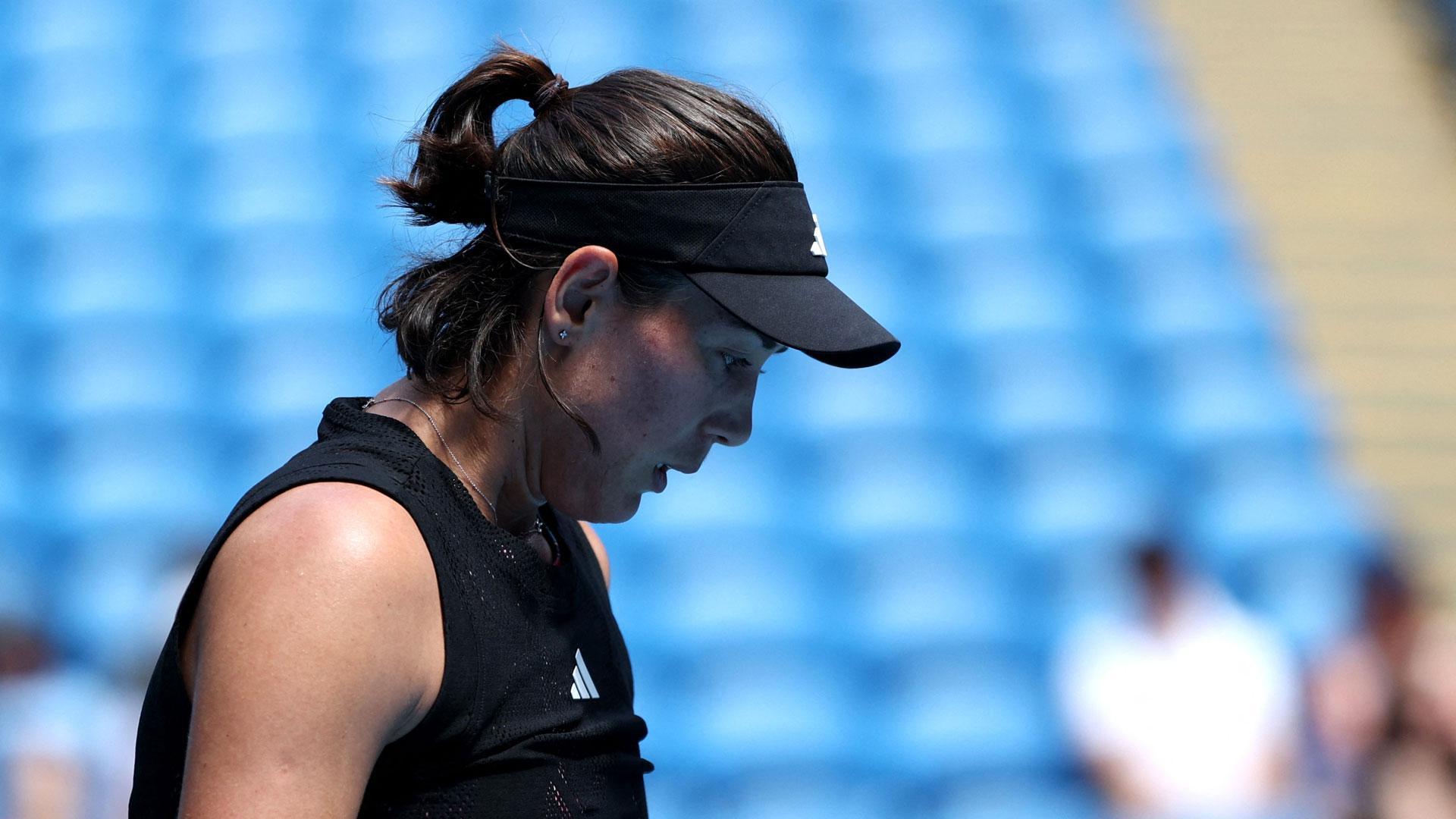Garbiñe Muguruza en su duelo contra Elise Mertens
