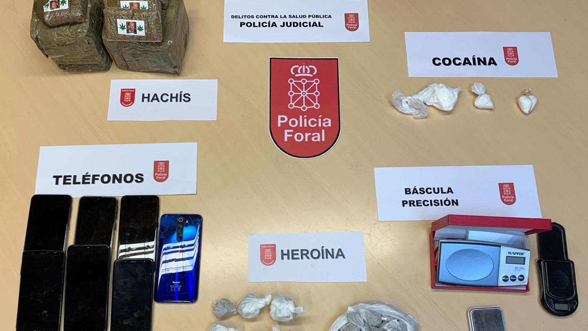 La Policía Foral desmantela en Pamplona un punto de venta de heroína