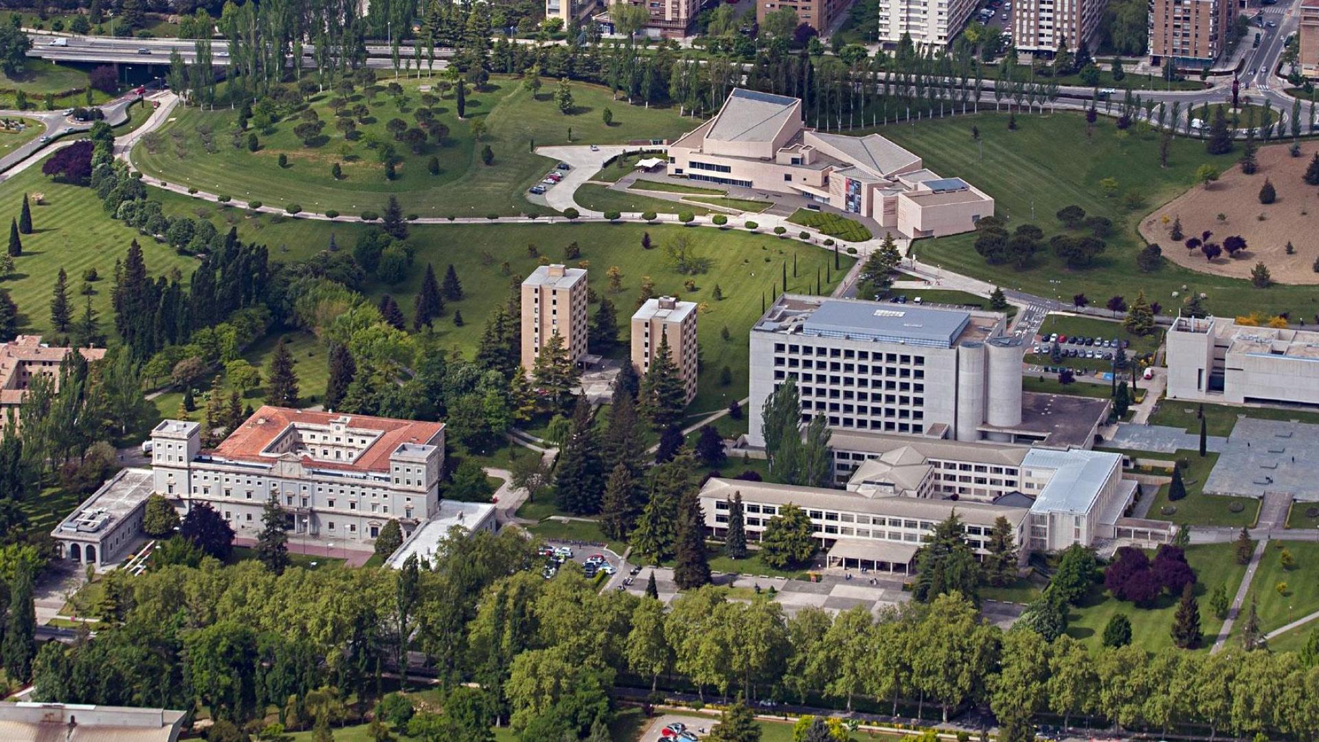 Vista aérea del campus de la Universidad de Navarra