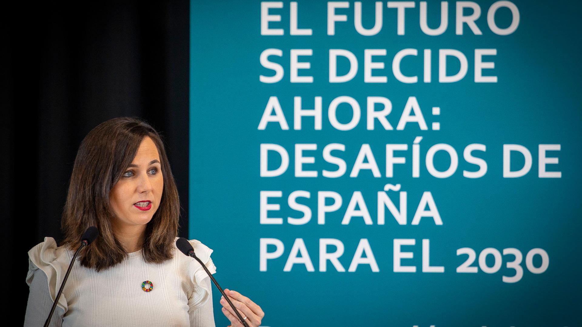 La ministra de Derechos Sociales y Agenda 2030, Ione Belarra, presenta el Informe de Progreso 2022 de la Estrategia de Desarrollo Sostenible 2030