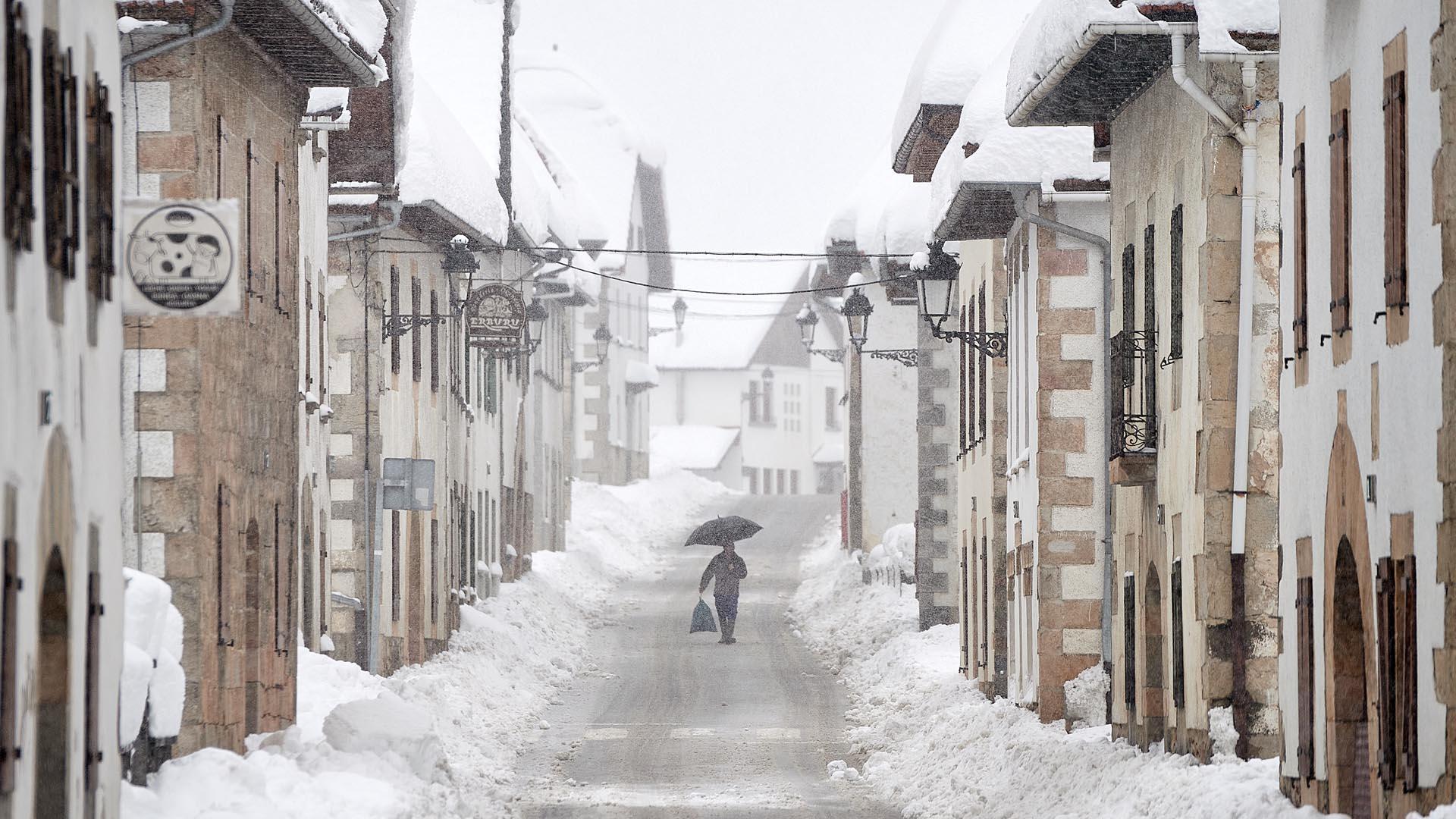 Espinal, en el centro de la nieve, el pasado jueves