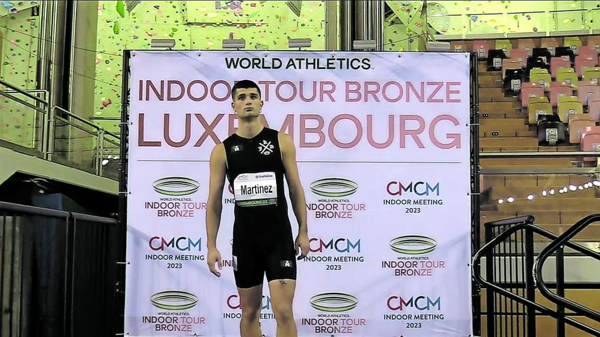 Asier Martínez en la presentación del CMC Indoor Meeting de Luxemburgo, su primera victoria del año.